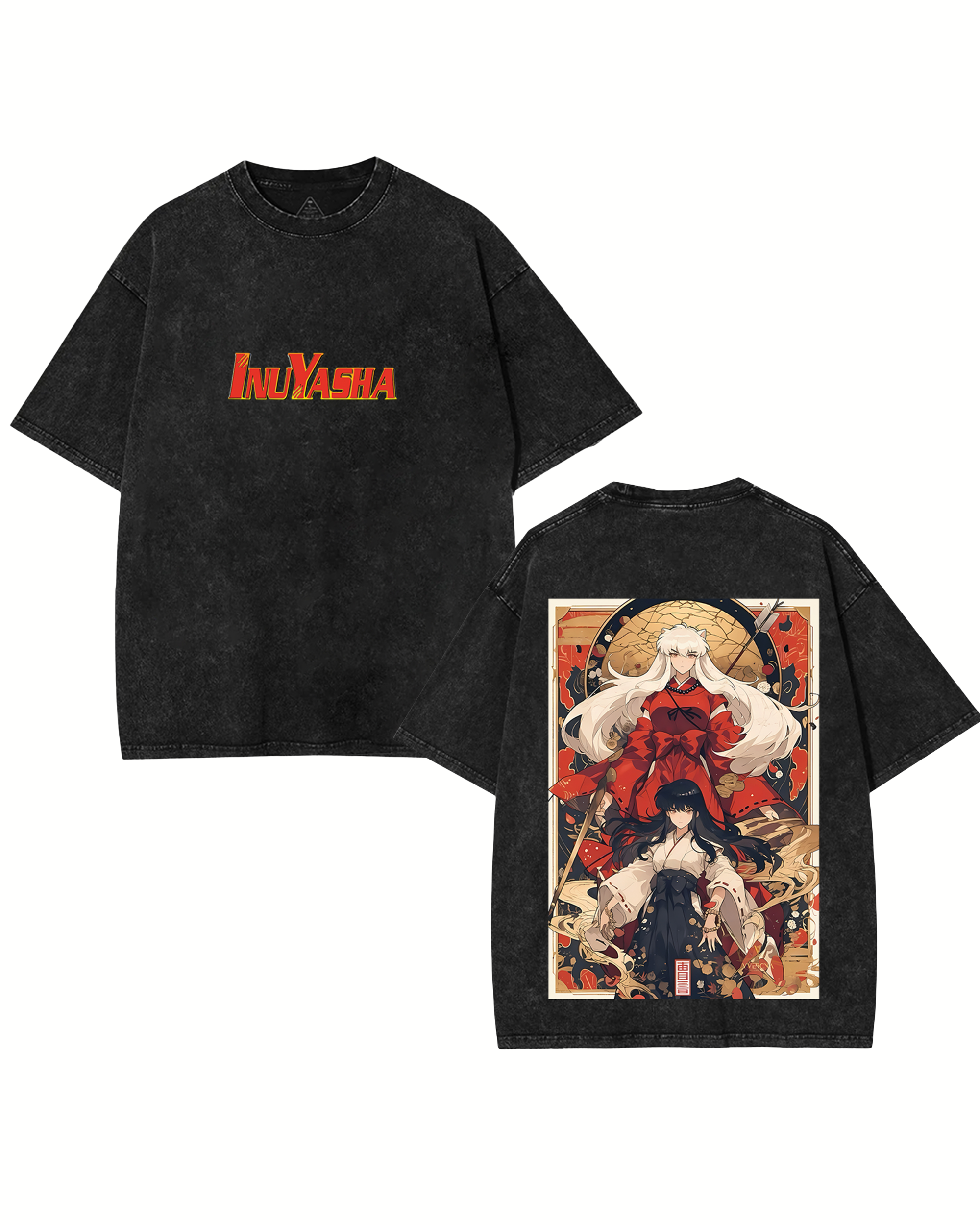 Inuyasha & Kikyo Anime Retro Washed Cotton Graphic Tee