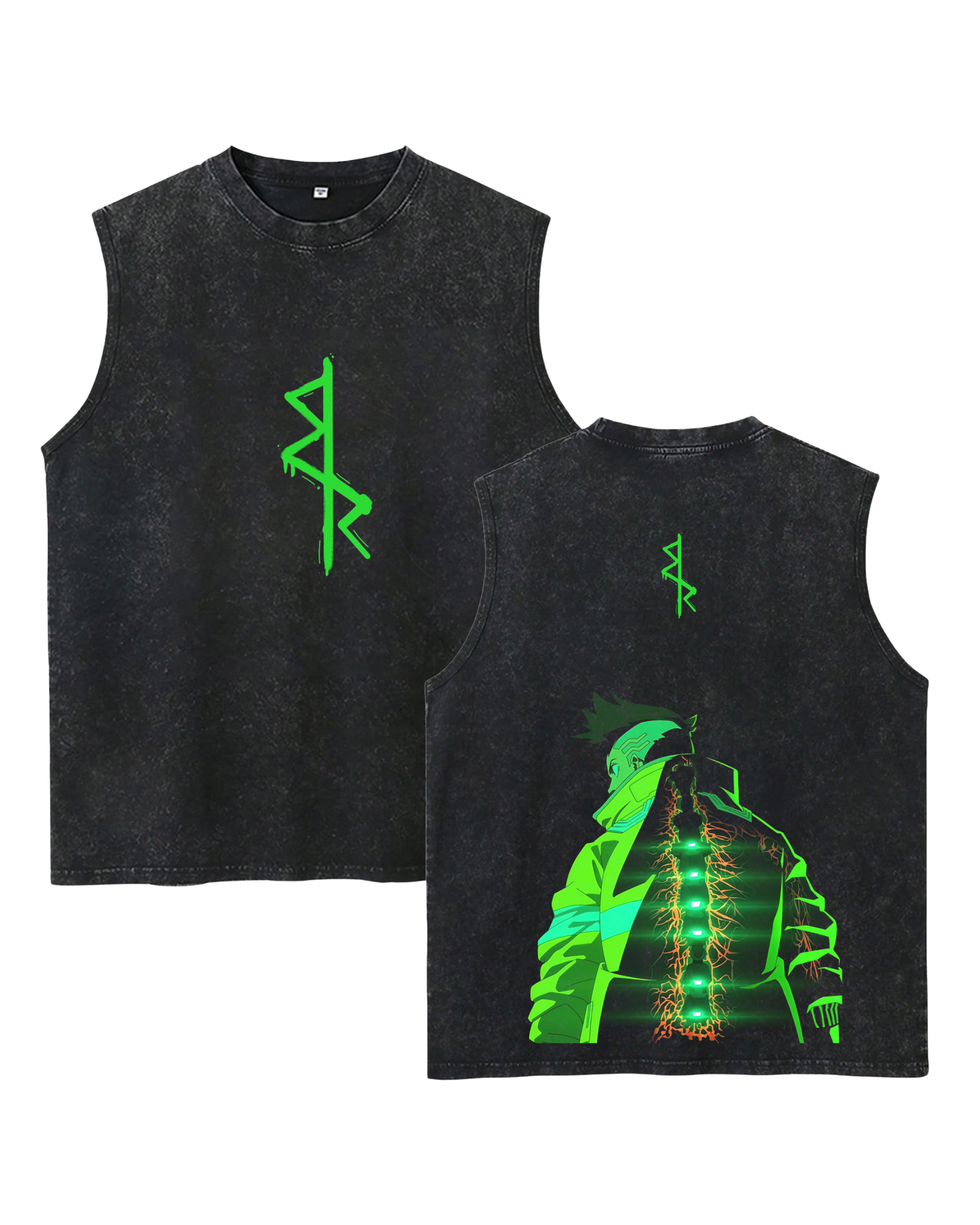 David Martinez Anime Cyberpunk Edgerunners Washed Tanktop Cotton Graphic