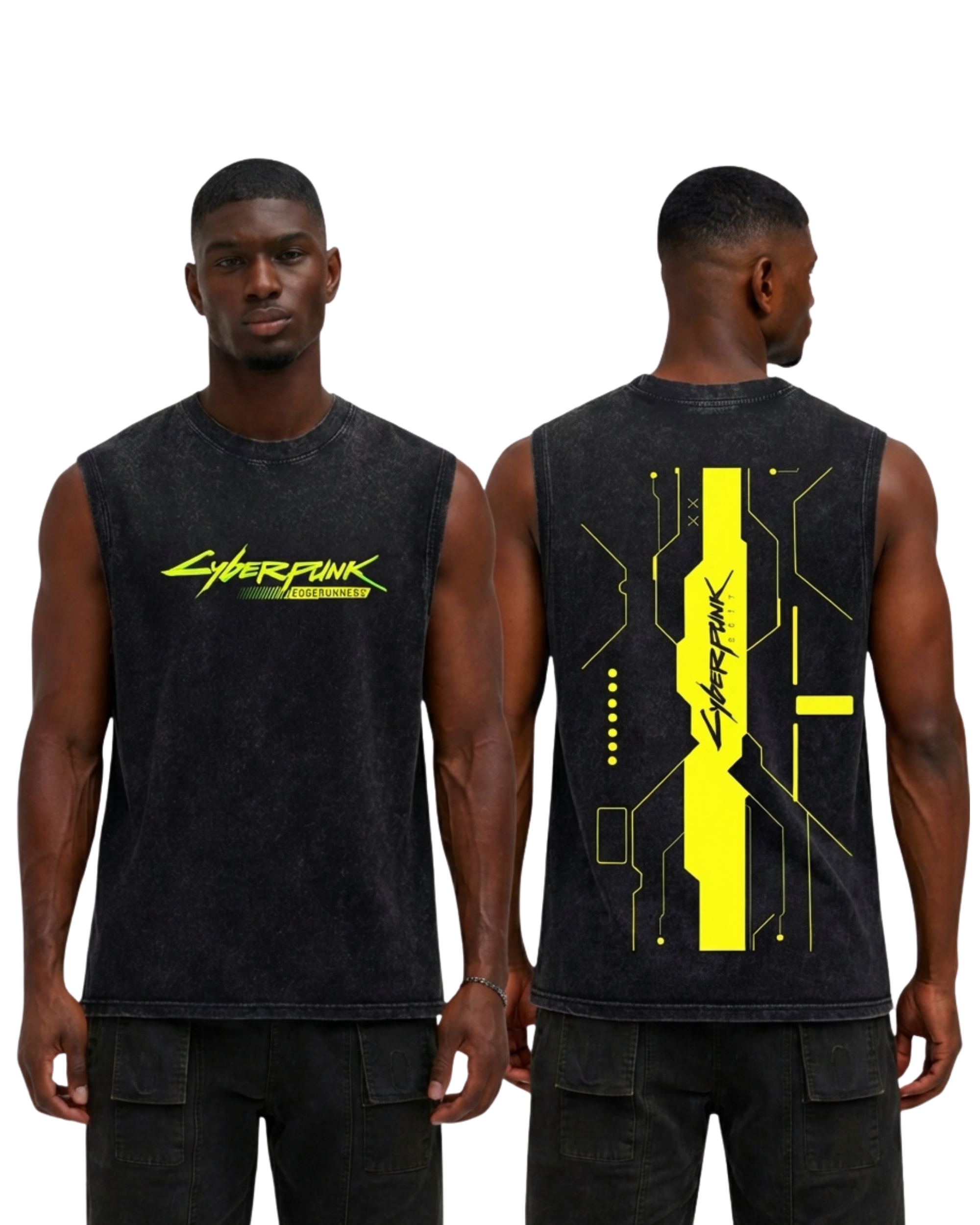 Cyberpunk Edgerunners Anime Washed Tanktop Cotton Graphic Game
