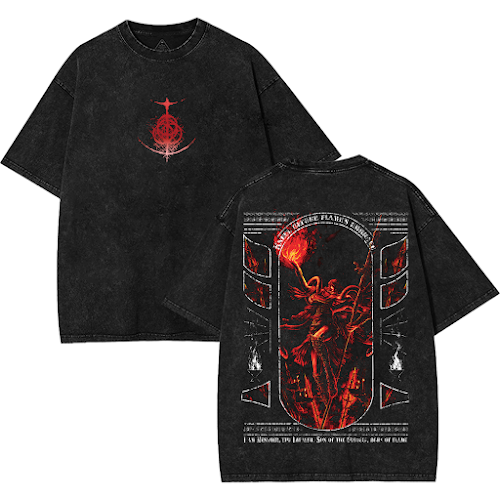 Messmer The Impaler Elden Ring Oversized Acid Wash T-Shirt – Vintage Graphic Gaming Streetwear Tee