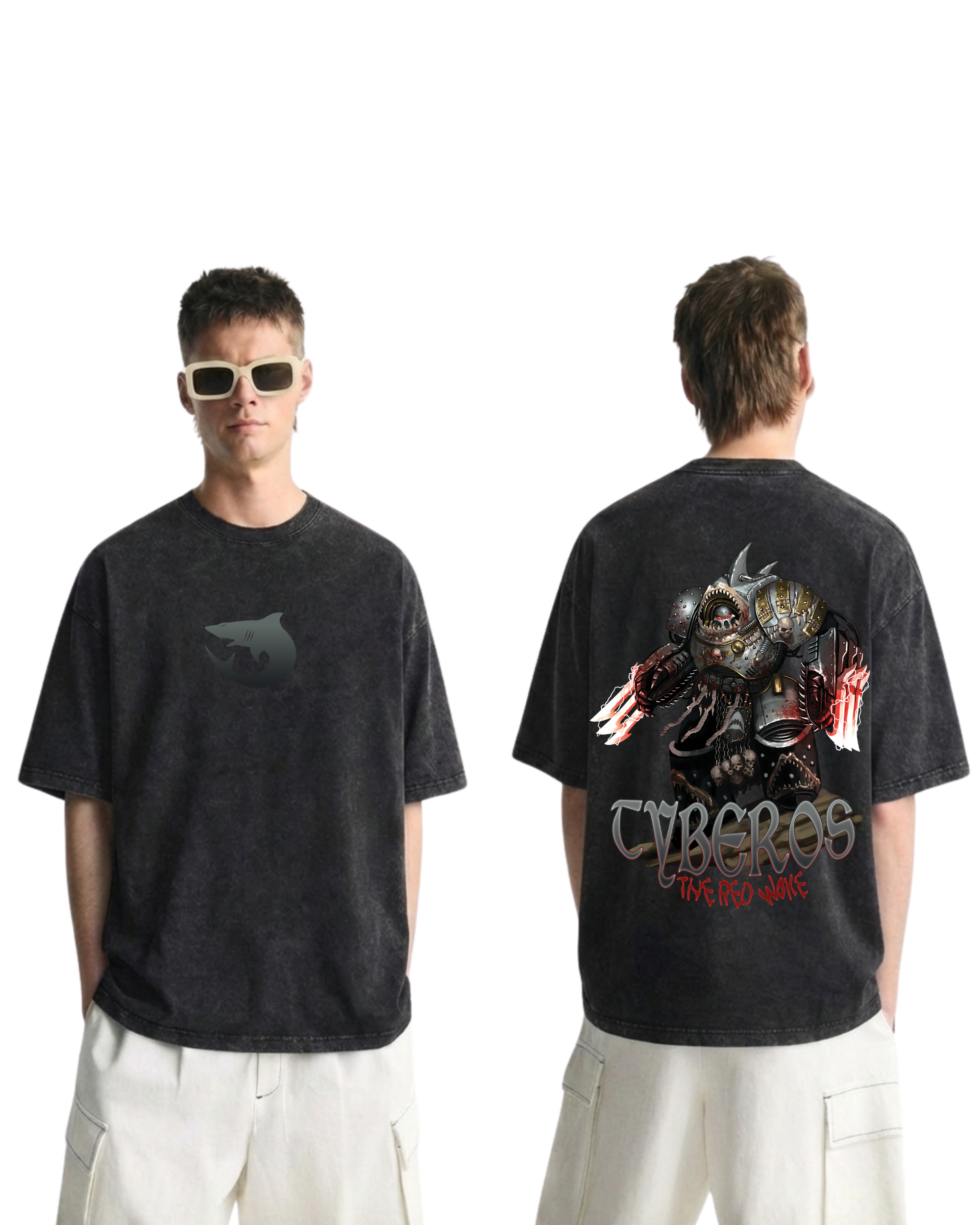 Warhammer 40k Tyberos The Red Woke Wash T-Shirt Game Streetwear