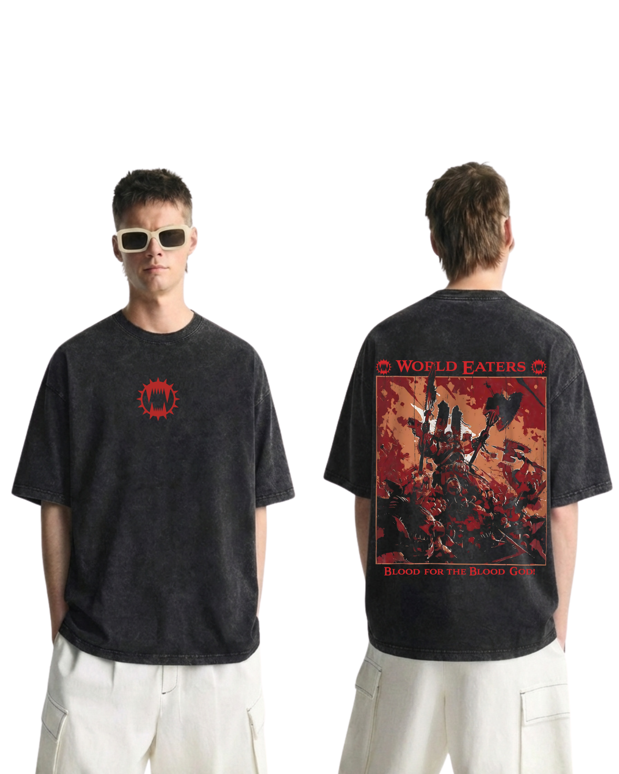 Warhammer 40k World Eaters Wash T-Shirt Game Graphic Streetwear