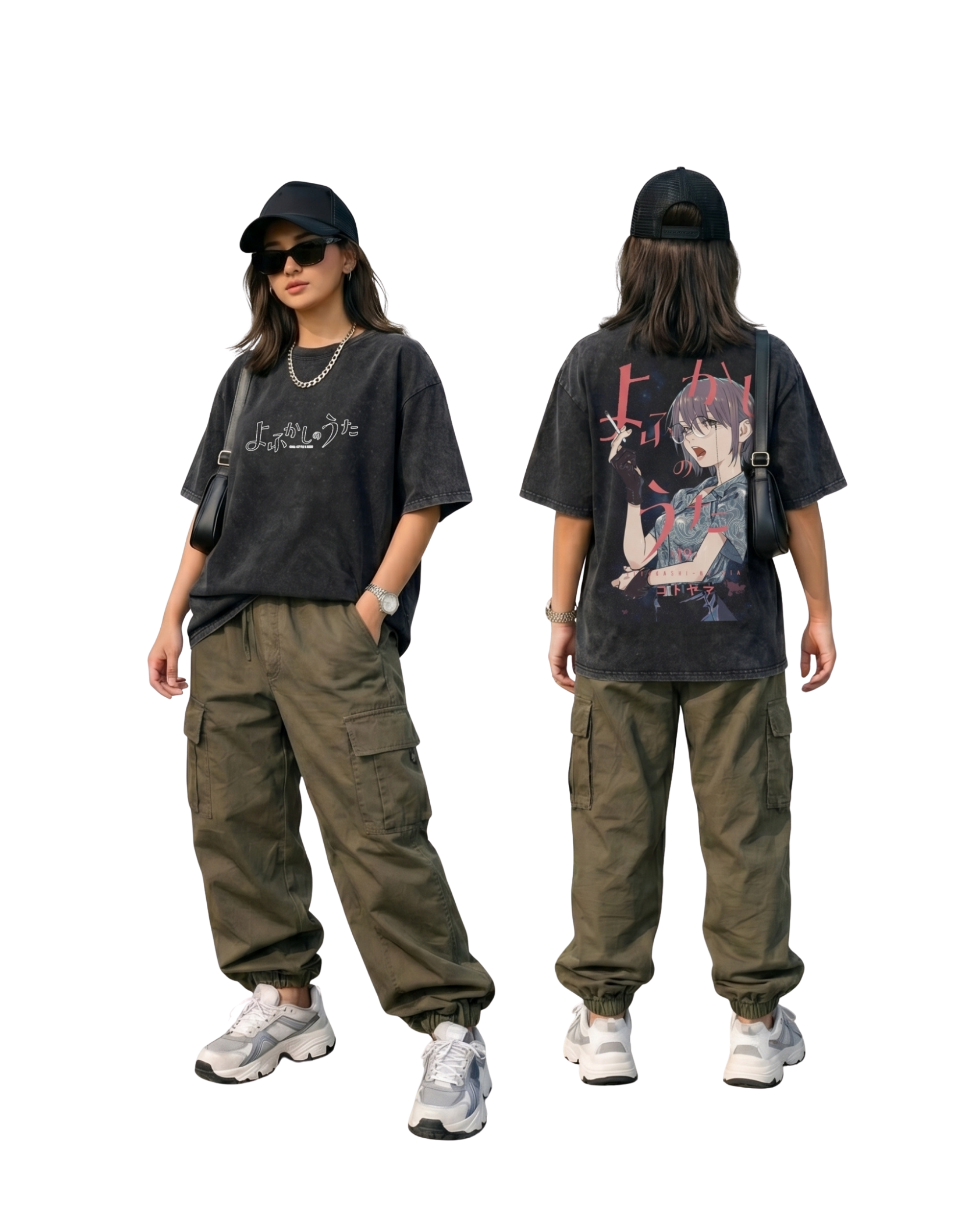 Nazuna Nanakusa v3 Anime Call of the Night Washed Cotton Graphic Tee