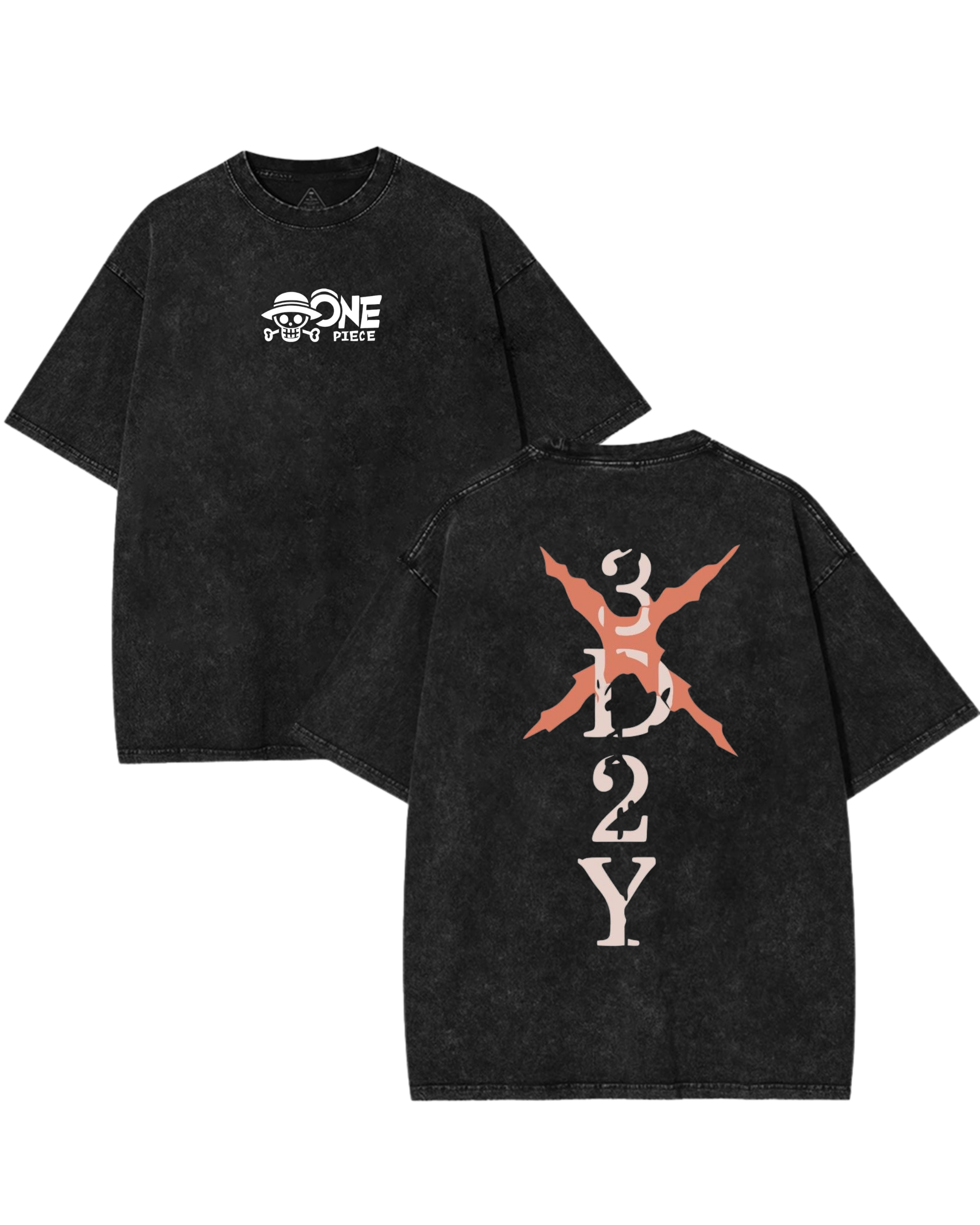 One Piece Anime Washed T-Shirt Cotton Graphic