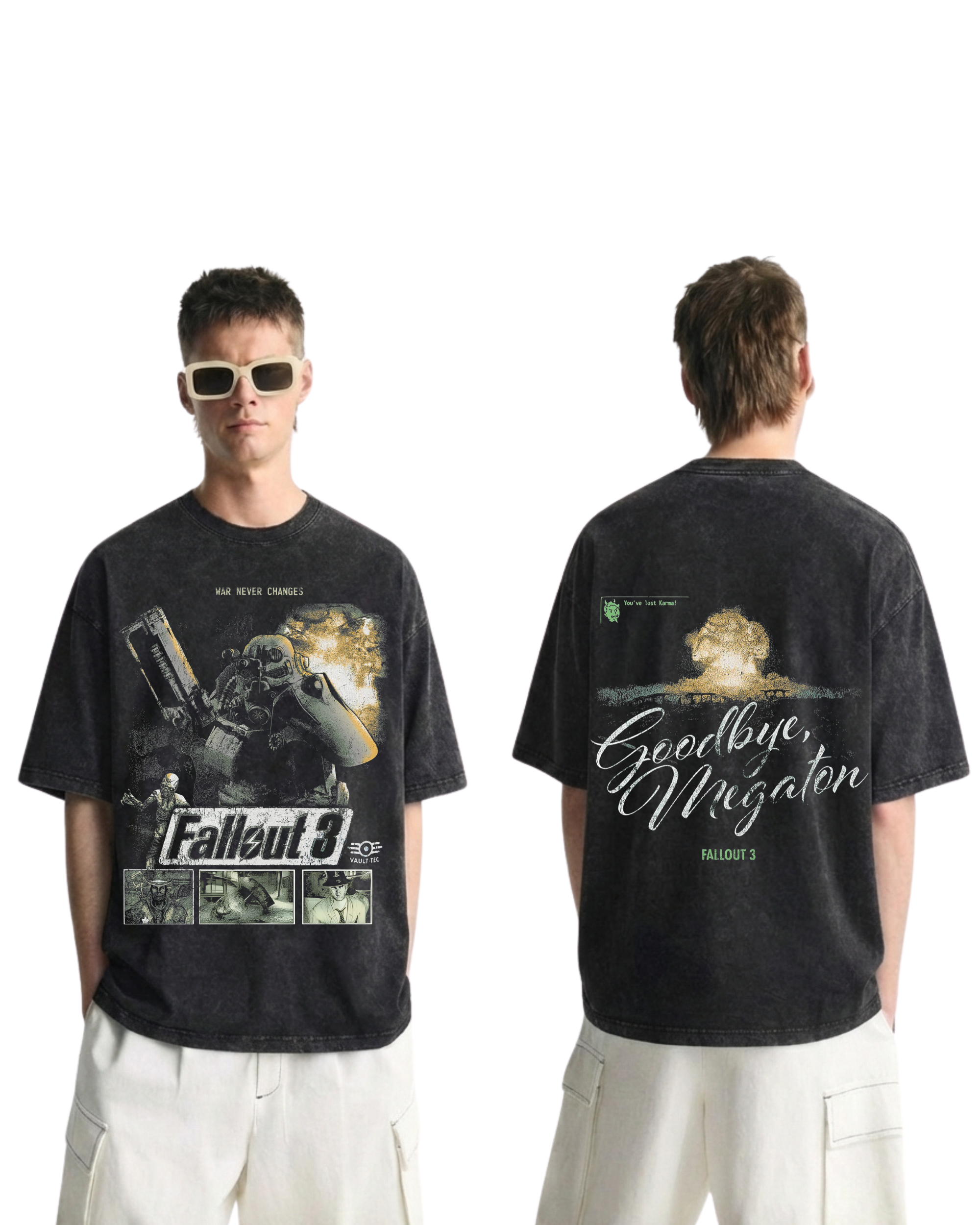 Fallout 3 War Never Changes Goodbye Megaton Game Wash T-Shirt