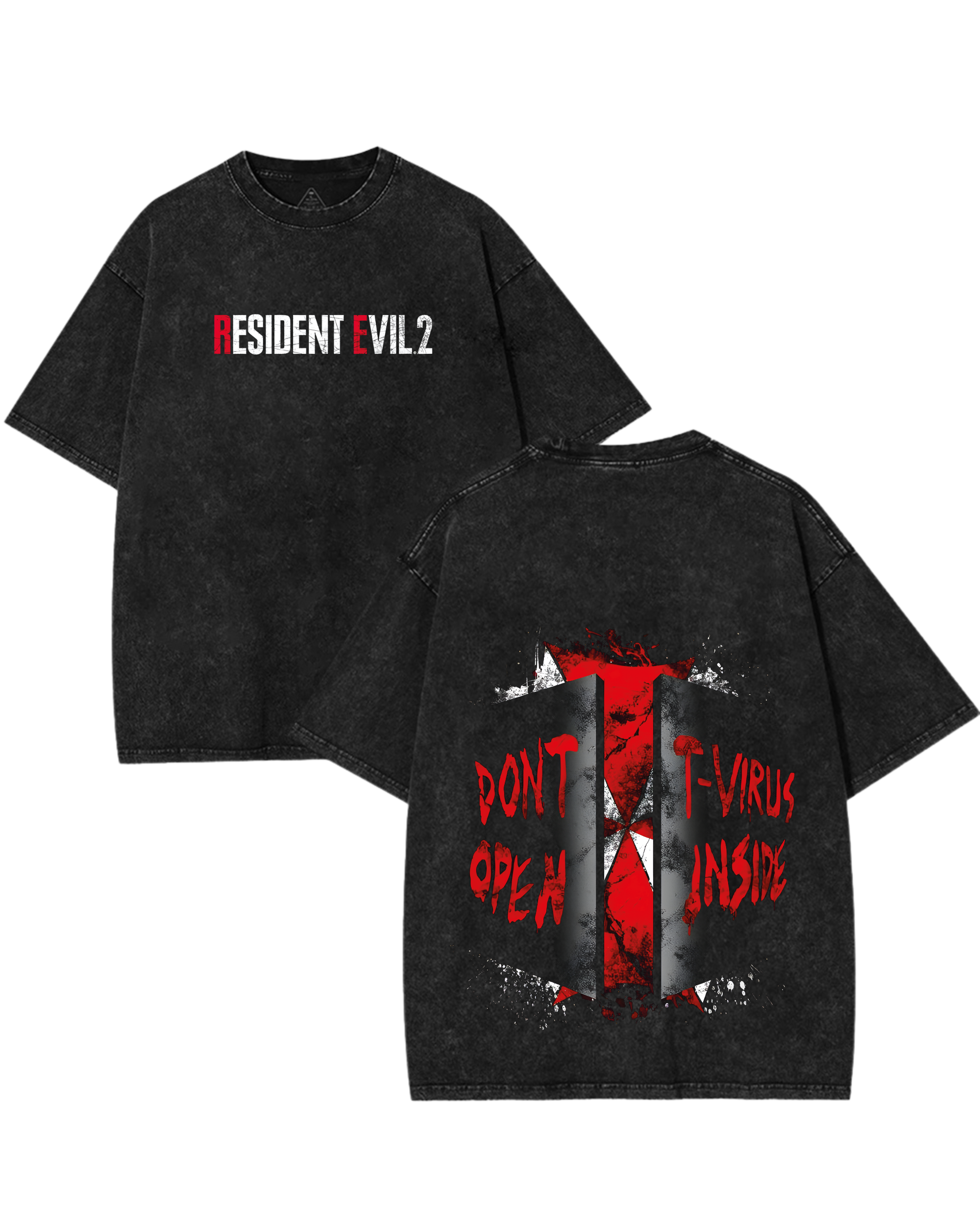 Resident Evil 2 Wash T-Shirt Graphic Gaming Streetwear