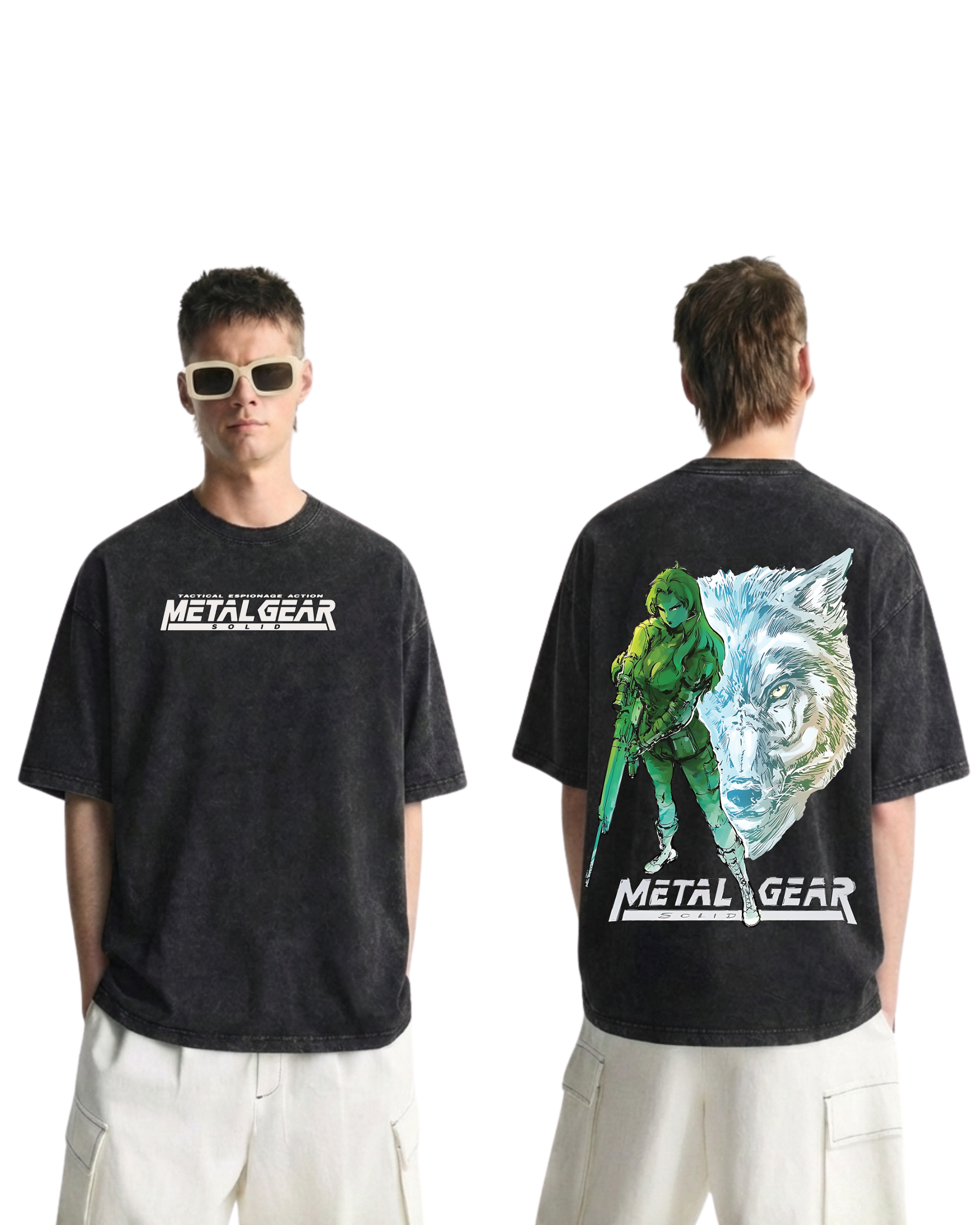 Metal Gear Solid Sniper Wolf Wash T-Shirt Game Graphic Streetwear