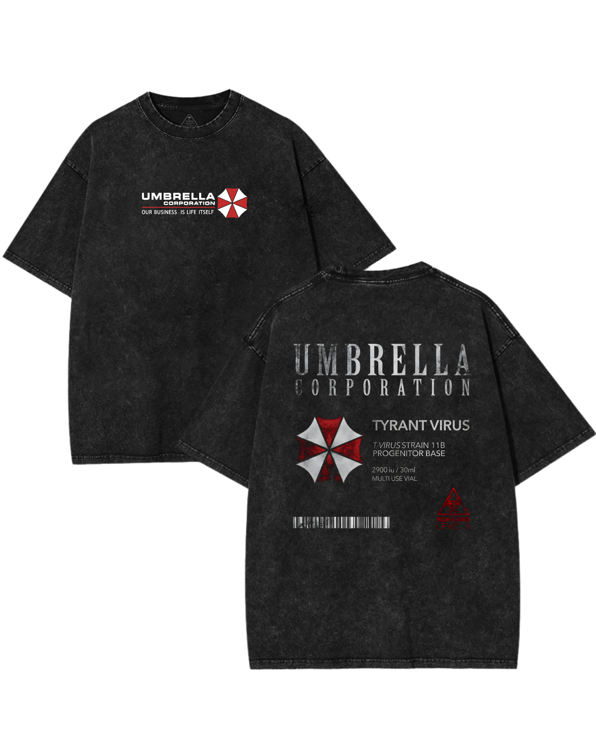 Resident Evil Umbrella Corporation Wash T-Shirt Graphic Gaming Streetwear