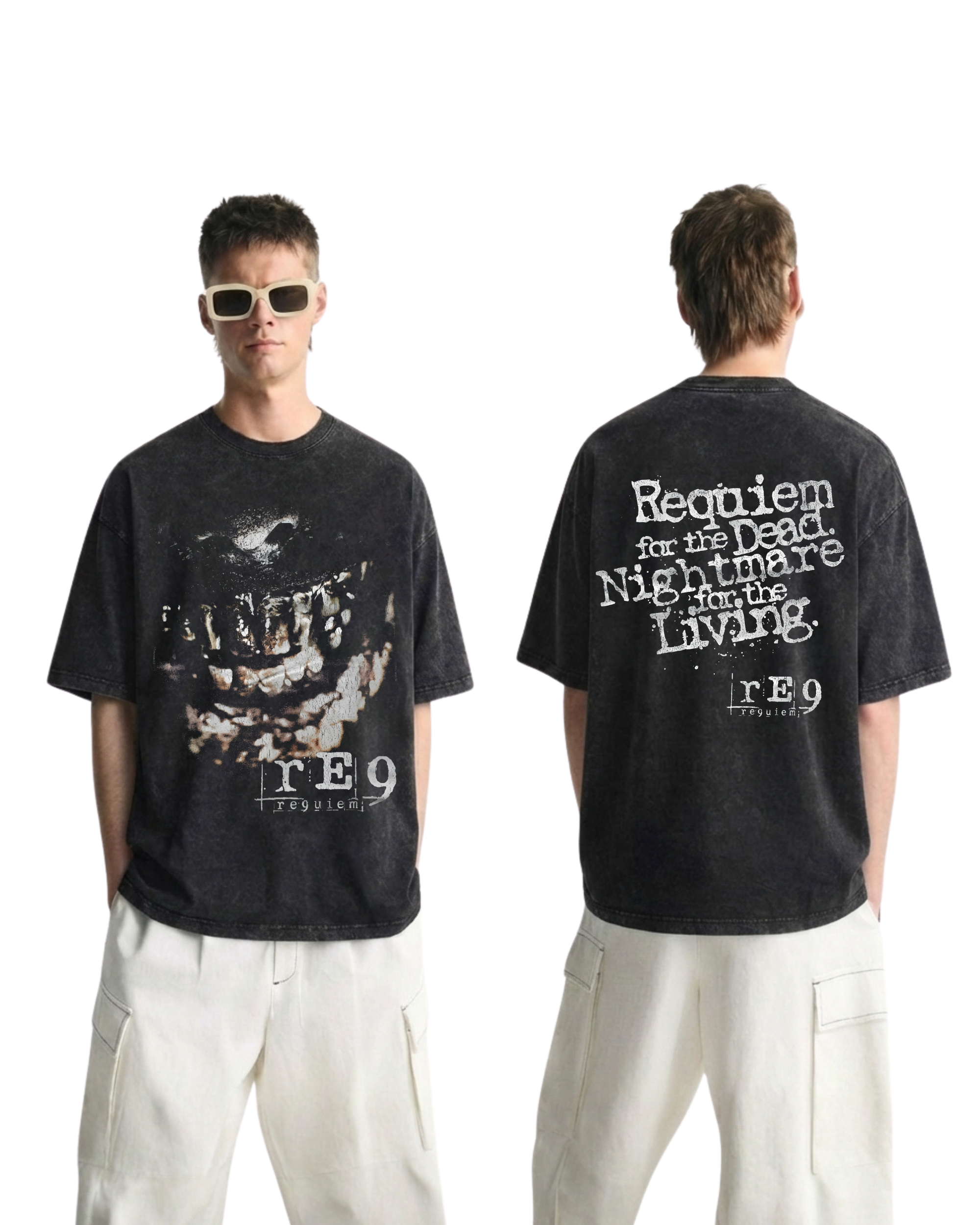 Resident Evil Requiem v2 Wash T-Shirt Vintage Graphic Gaming Streetwear
