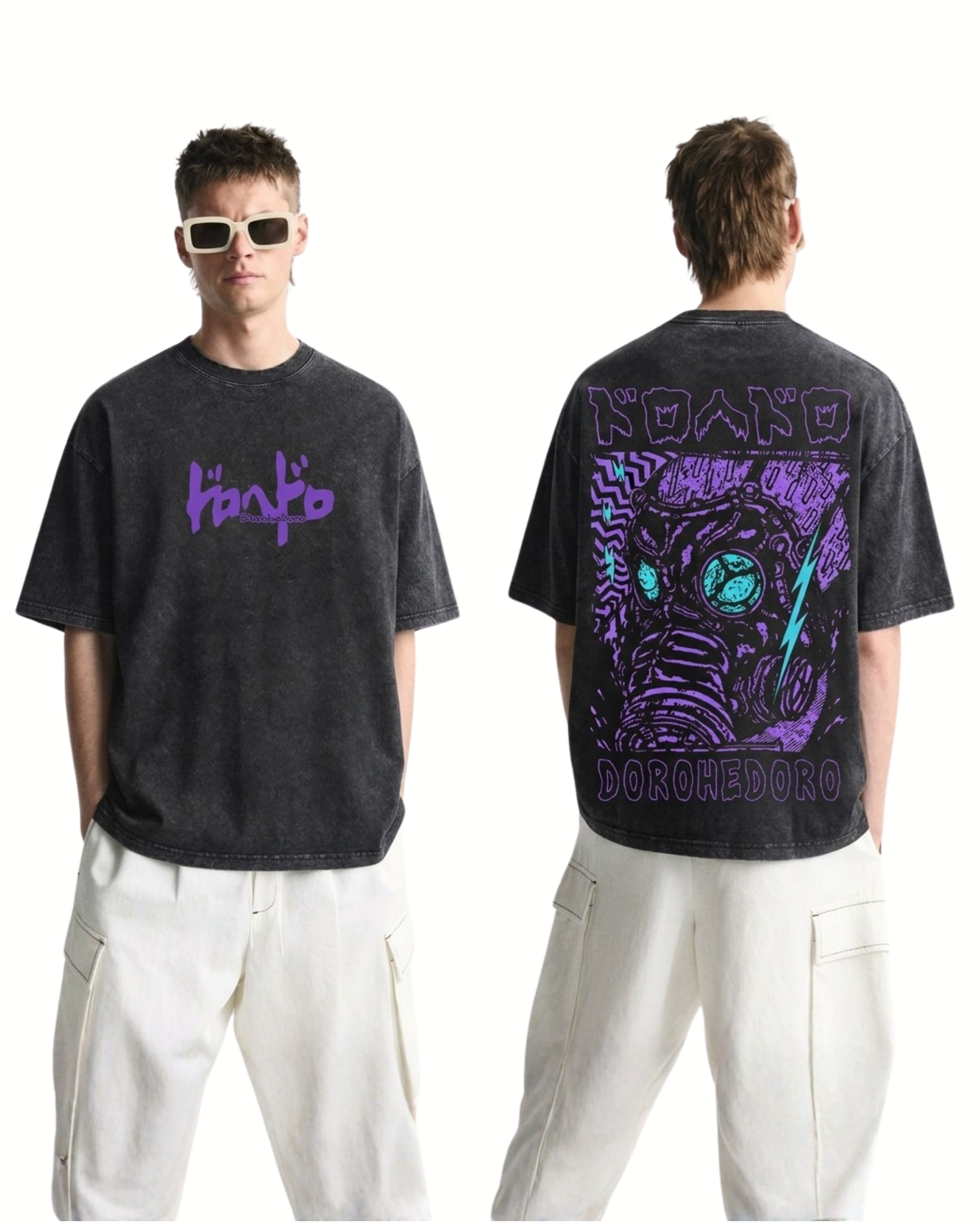 Dorohedoro Streetwear Tee Washed Anime Graphic Shirt
