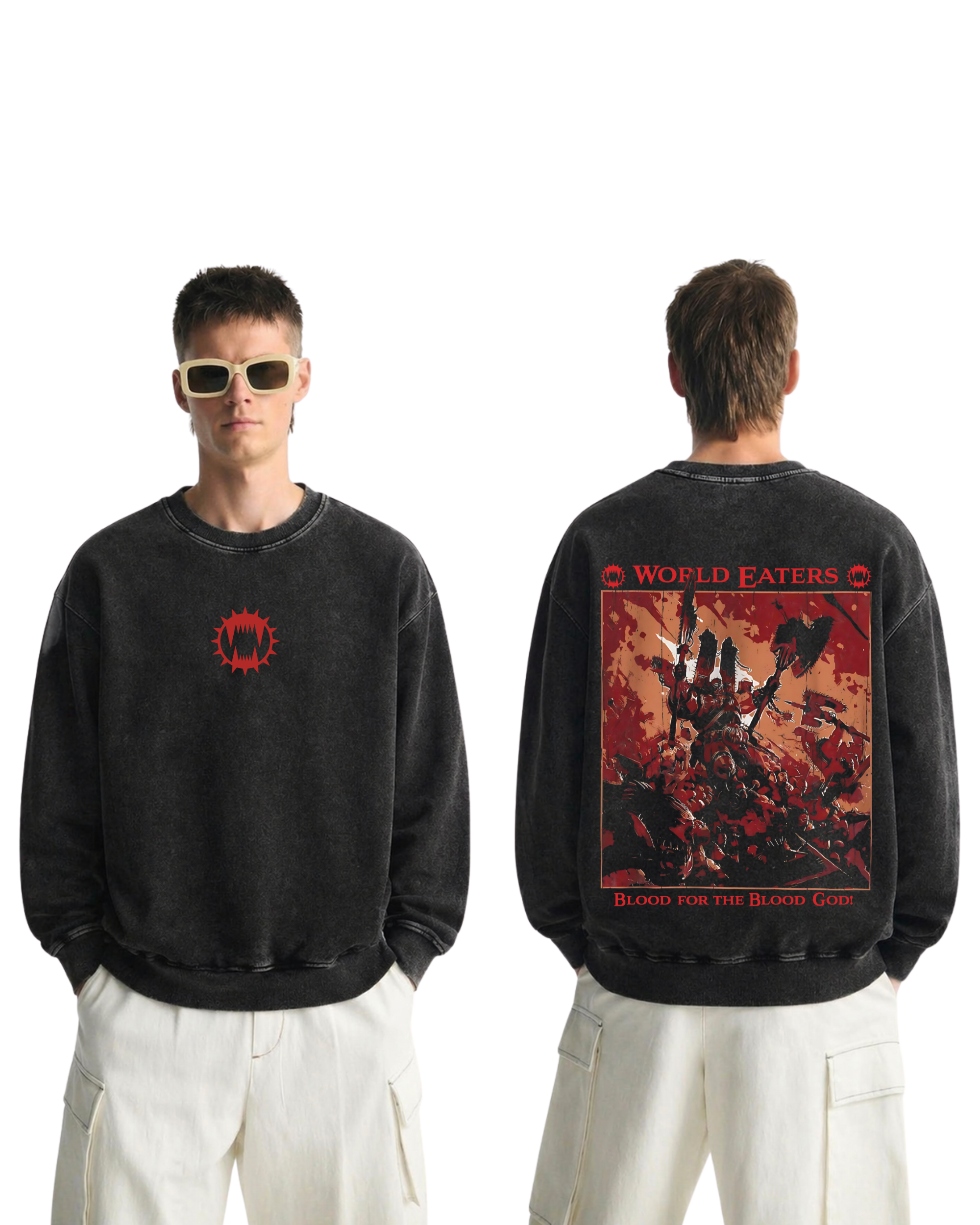 Warhammer 40k World Eaters Wash Sweatshirt Game Graphic Streetwear
