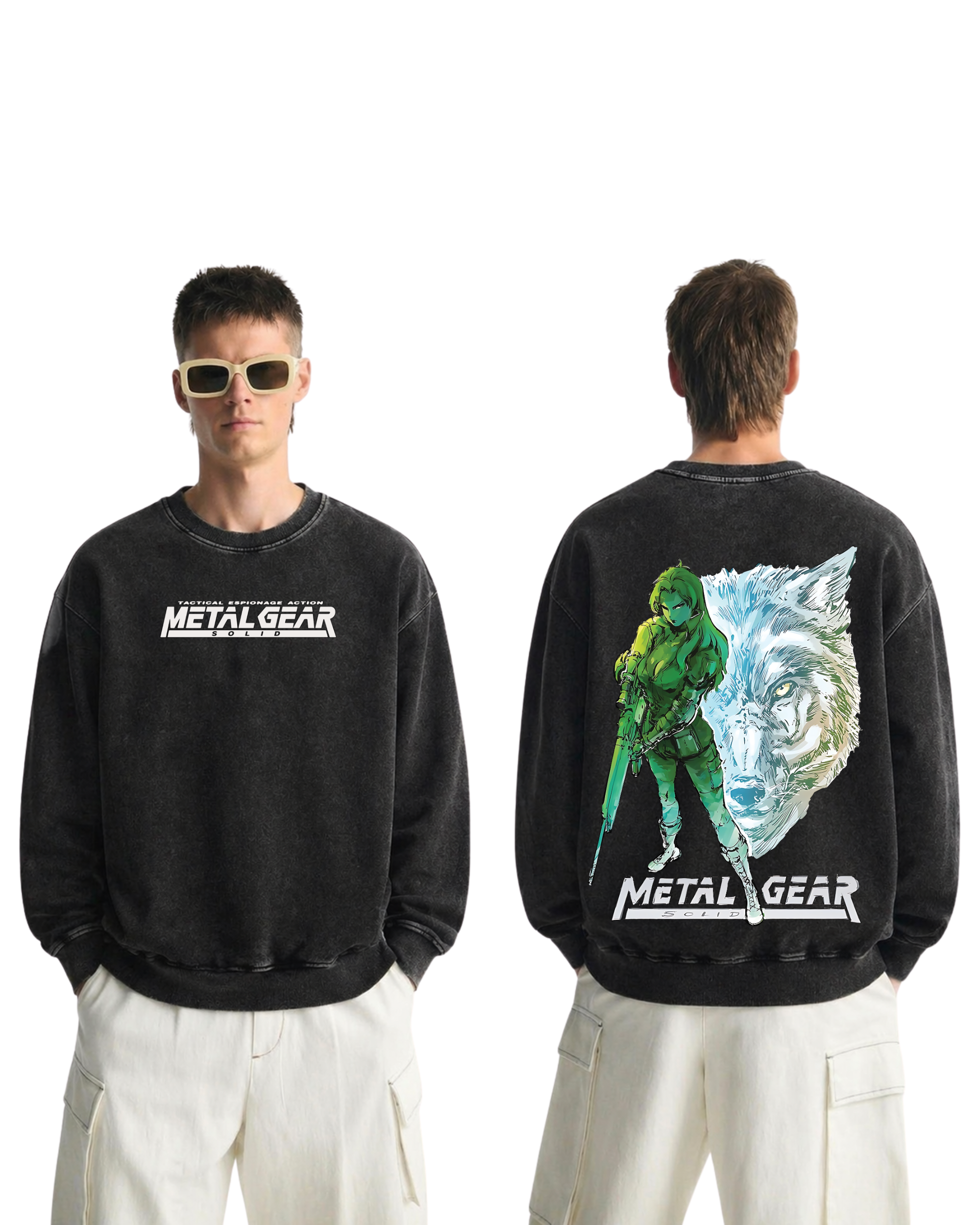 Metal Gear Solid Sniper Wolf Wash Sweatshirt Game Graphic Streetwear