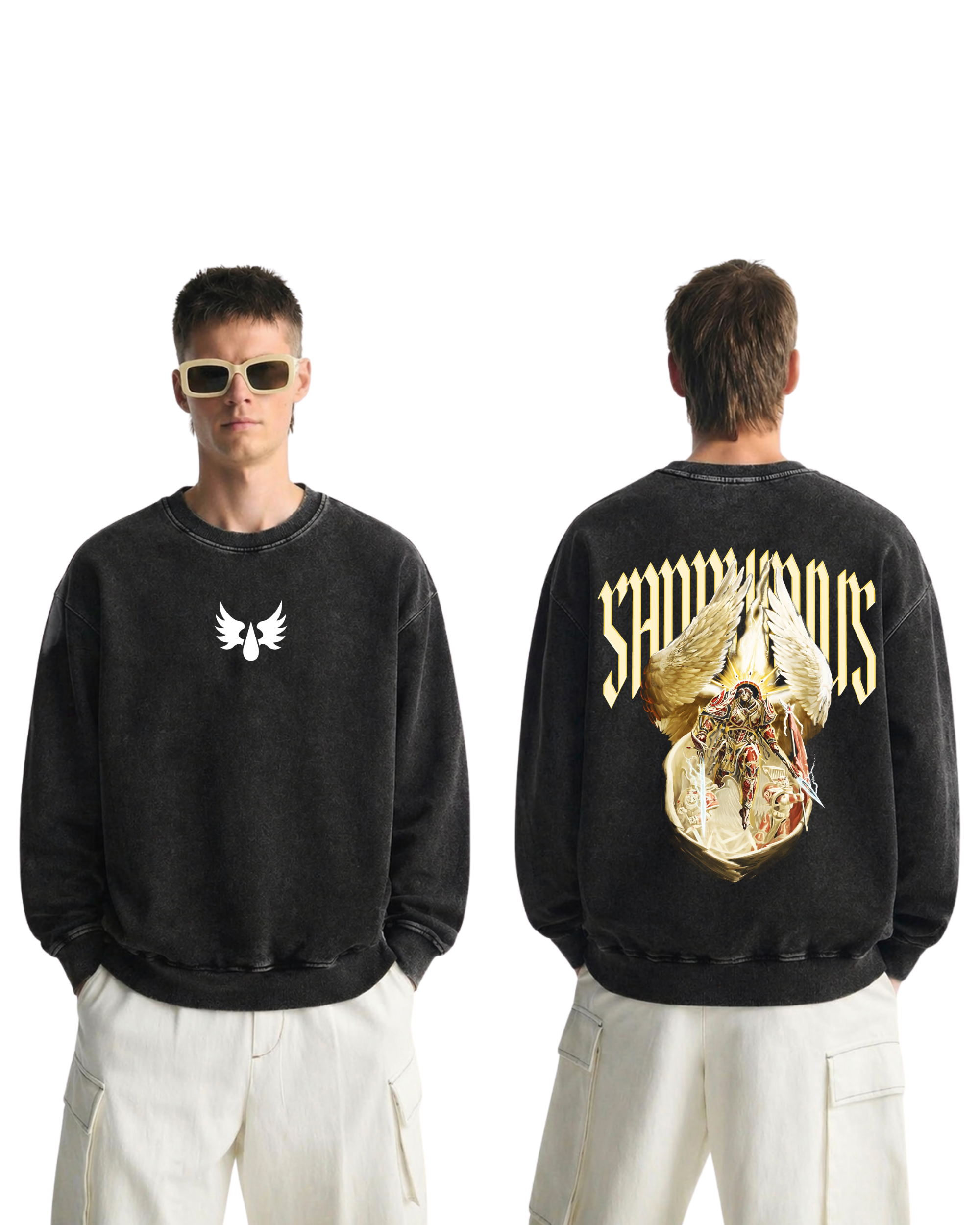 Warhammer 40k Sanguinius Wash Sweatshirt Game Graphic Streetwear