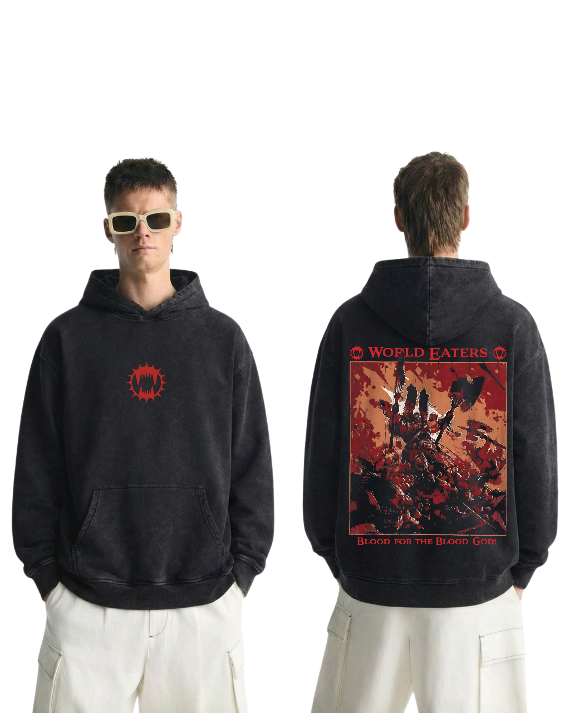 Warhammer 40k World Eaters Wash Hoodie Game Graphic Streetwear