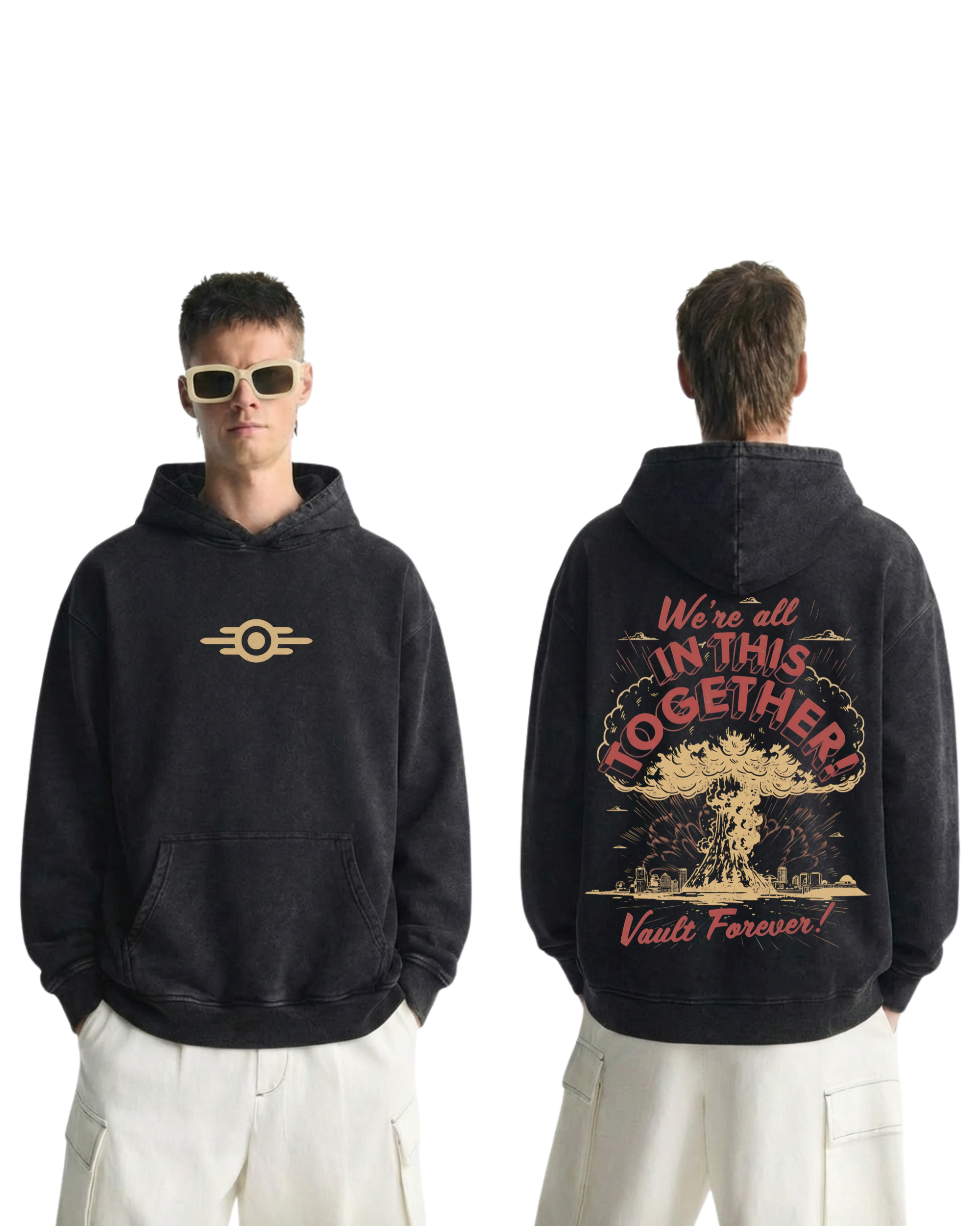 We're All in This Together Vault Forever Fallout Game Wash Hoodie