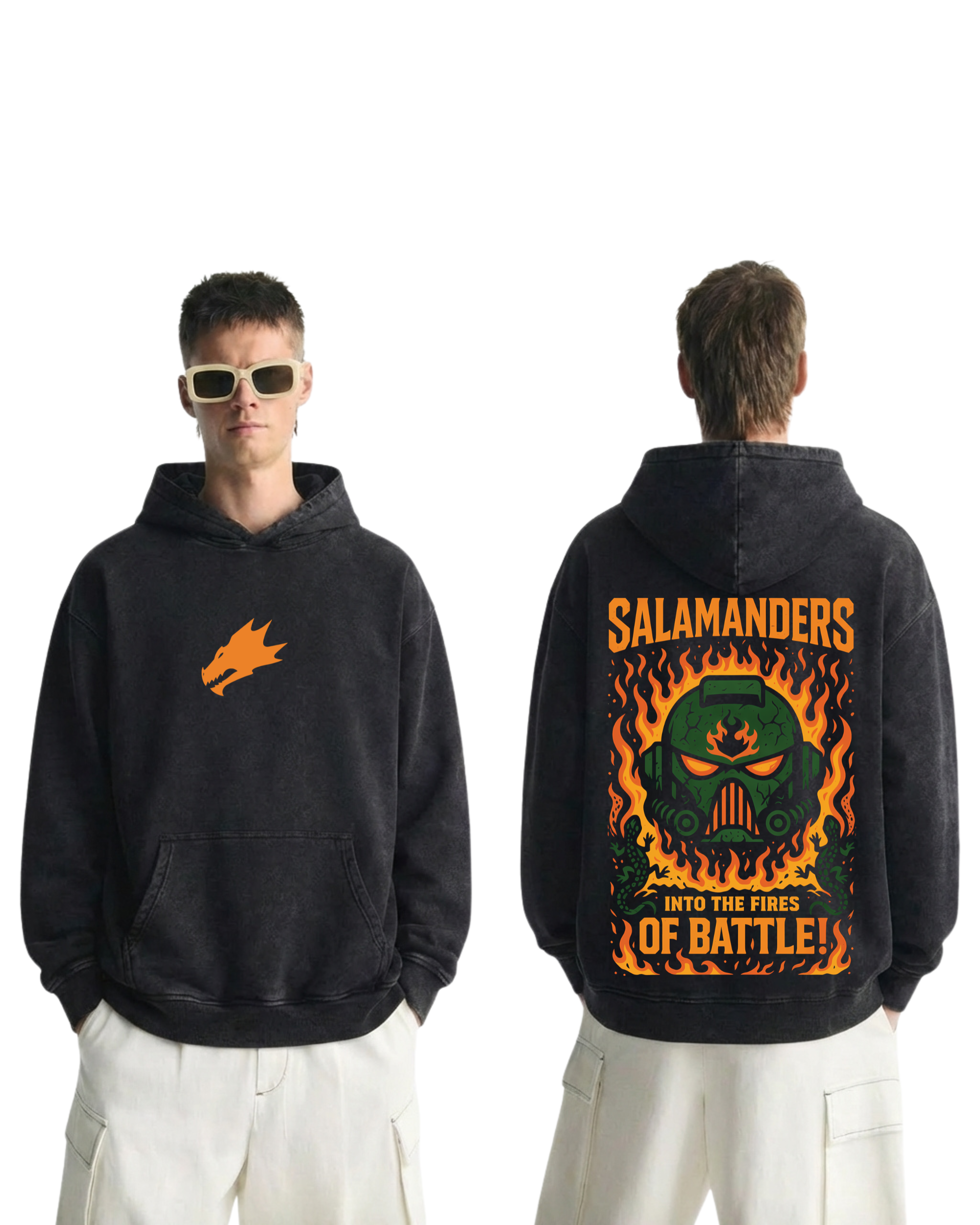 Warhammer 40K Salamanders Wash Hoodie Game Graphic Streetwear