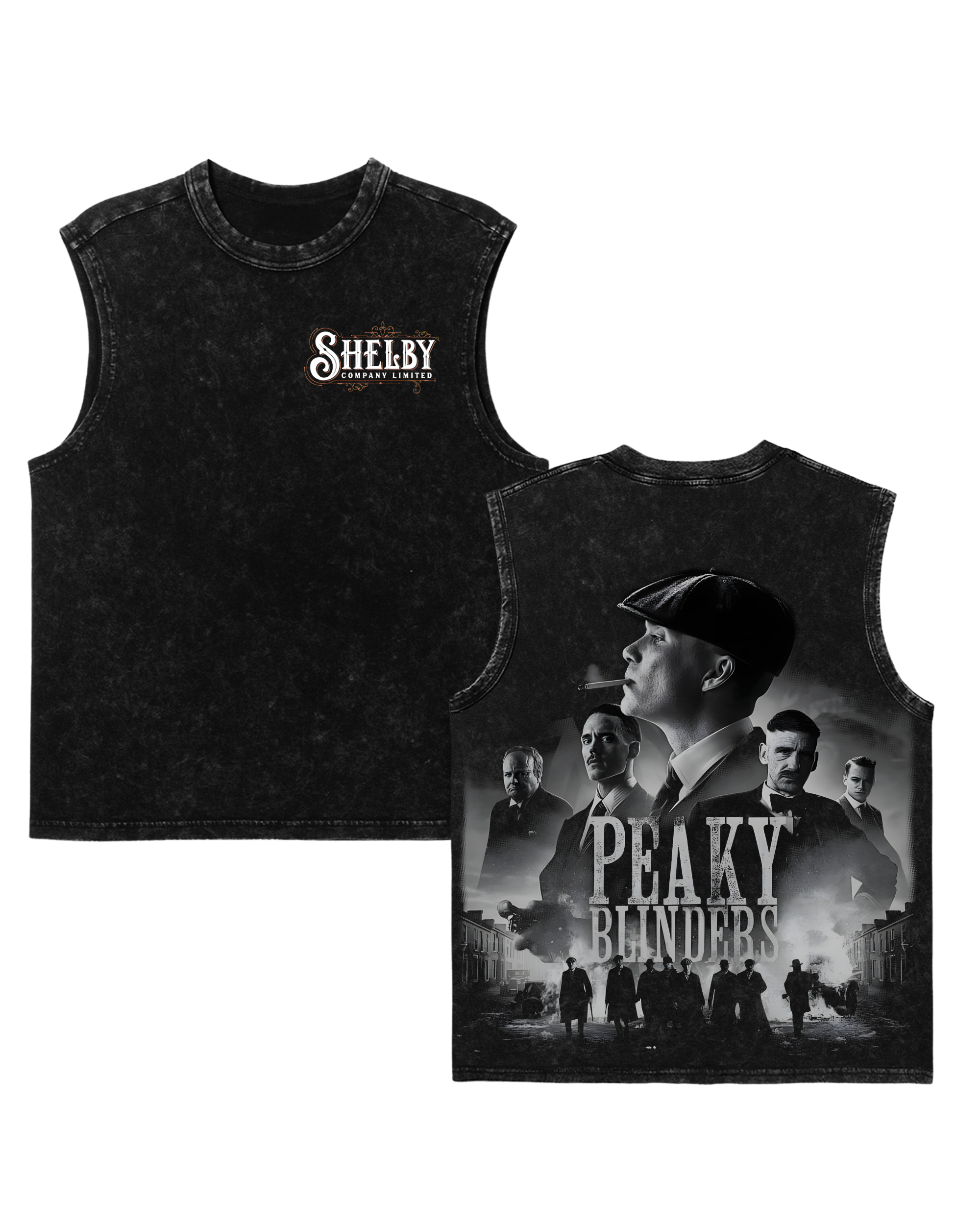 Peaky Blinders v2 Movie Retro Washed Tanktop Cotton Graphic