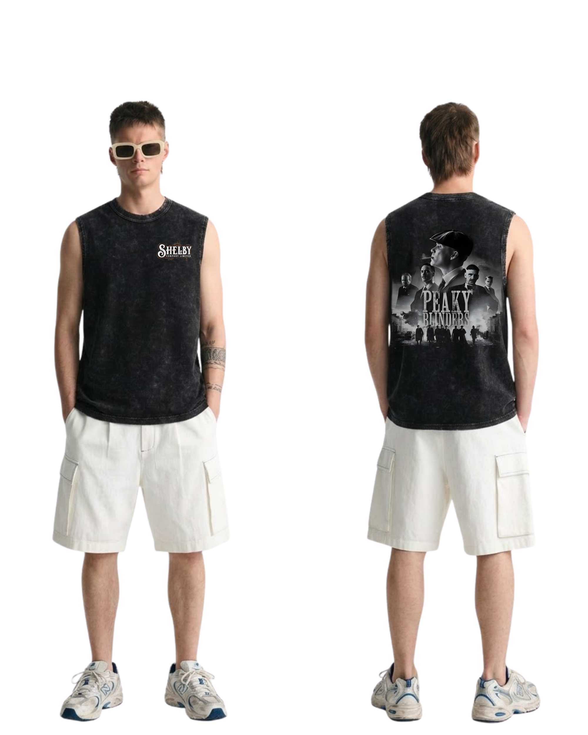 Peaky Blinders v2 Movie Retro Washed Tanktop Cotton Graphic