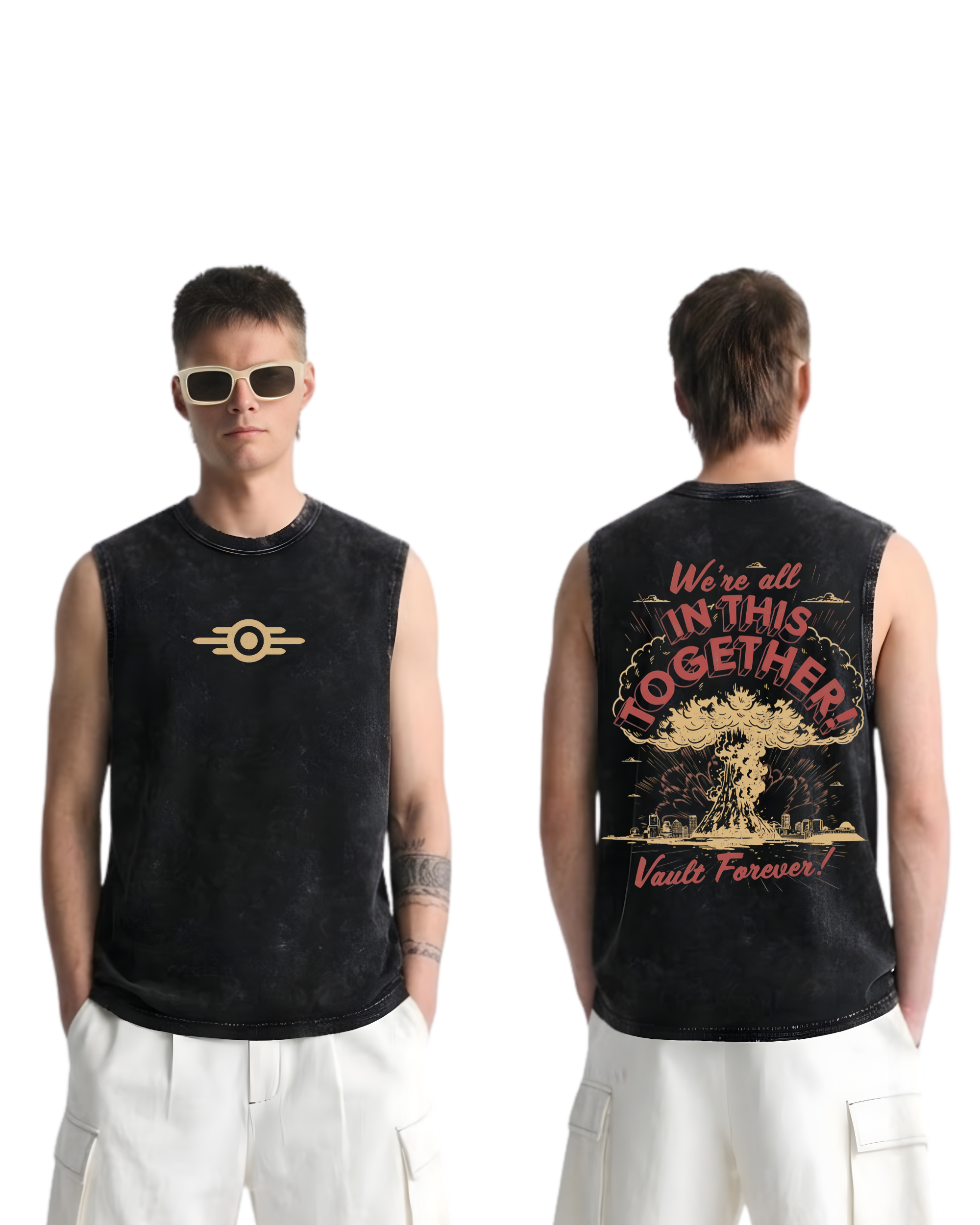 We're All in This Together Vault Forever Fallout Game Wash Tank Top