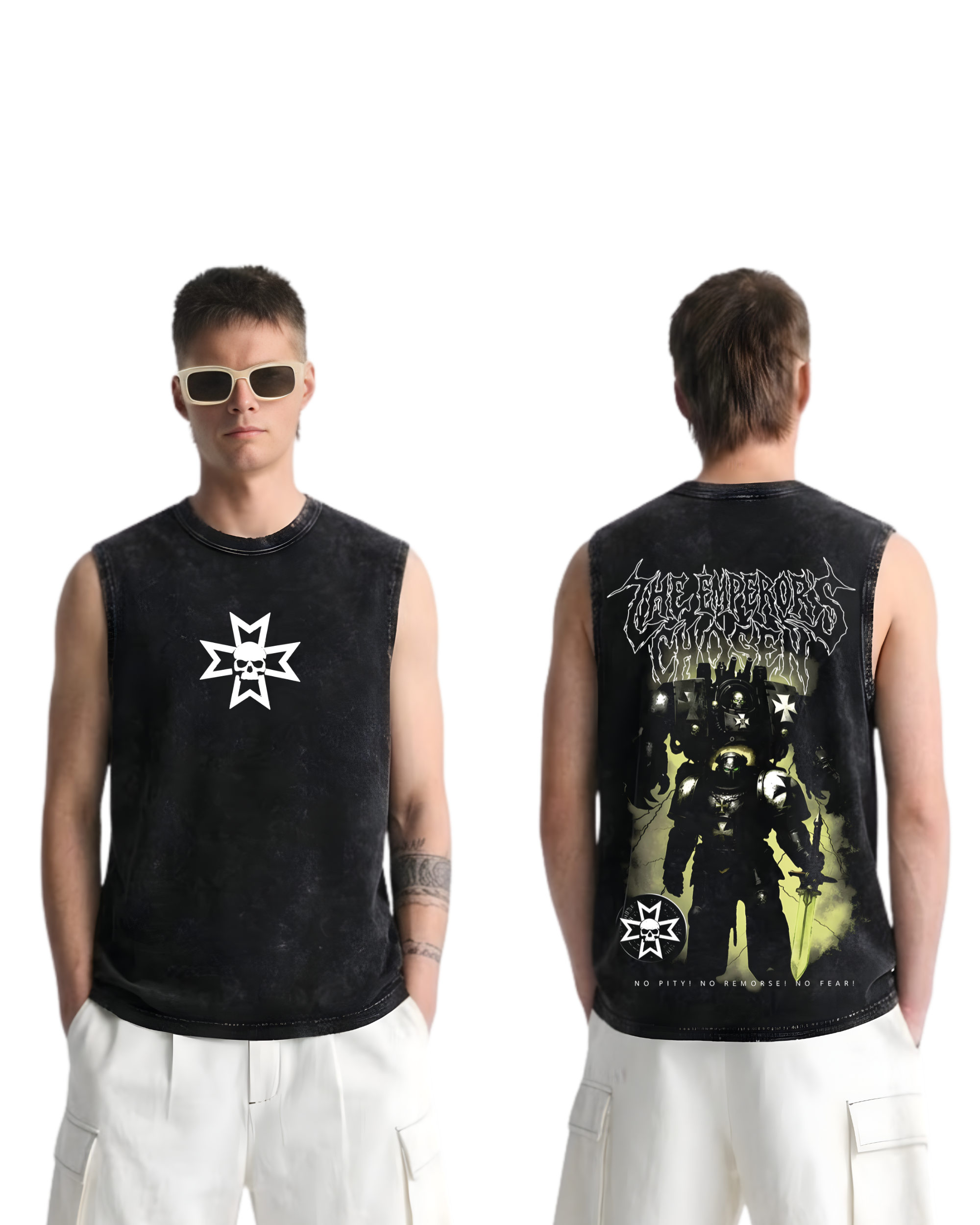 WARHAMMER 40K The Emperors Chosen Wash Tank Top Game Streetwear