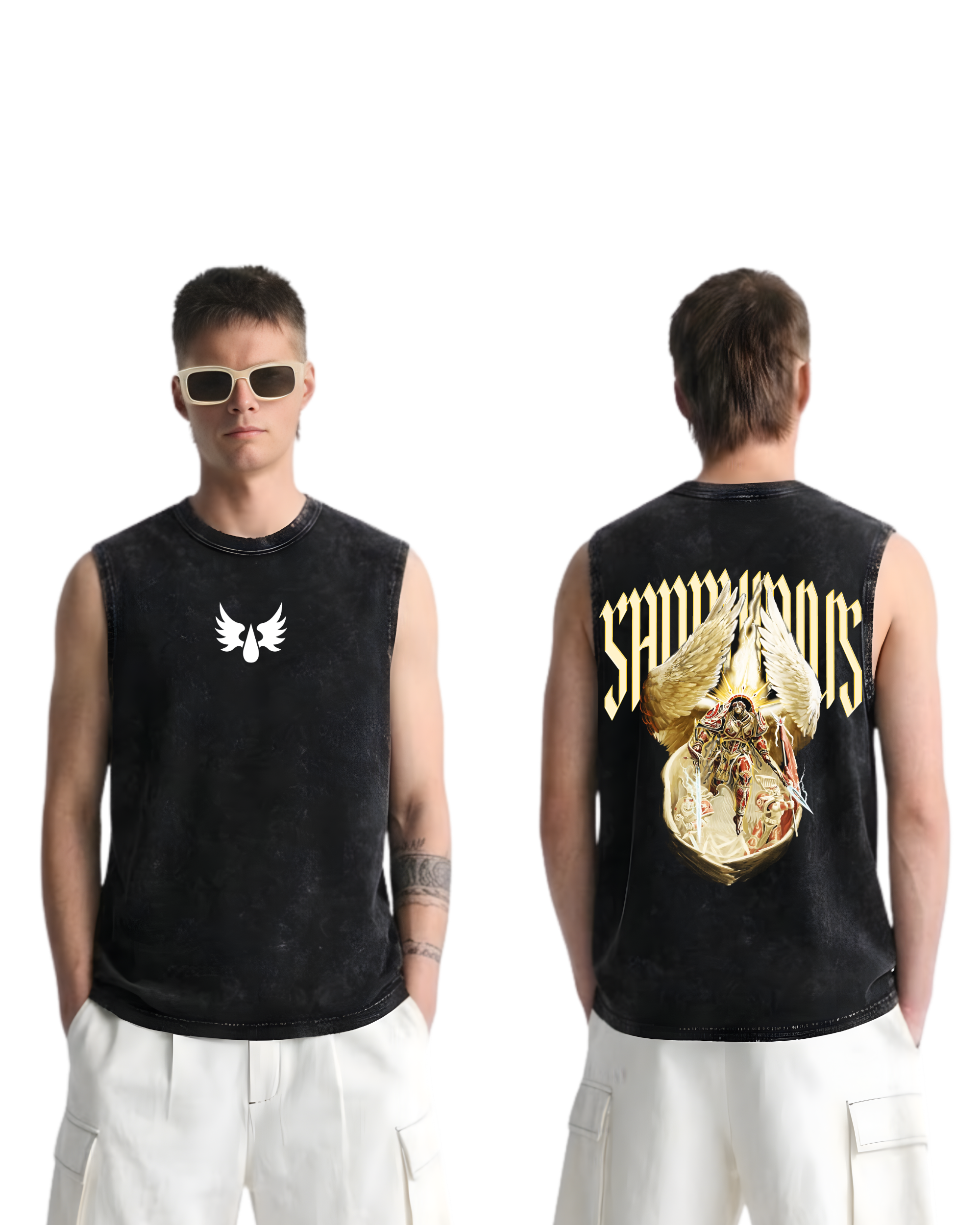 Warhammer 40k Sanguinius Wash Tank Top Game Graphic Streetwear