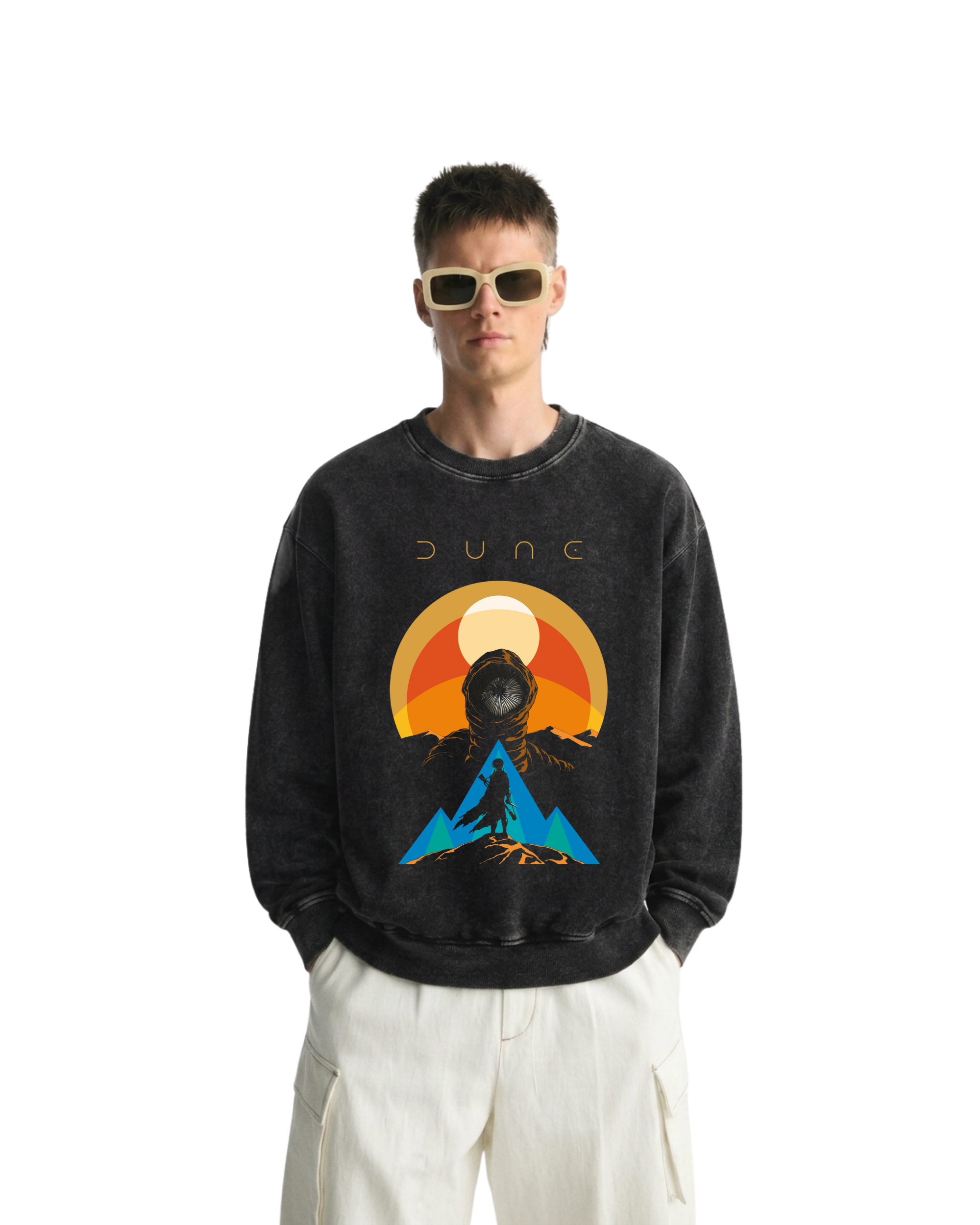 Dune v2 Movie Retro Washed Sweatshirt Cotton Graphic
