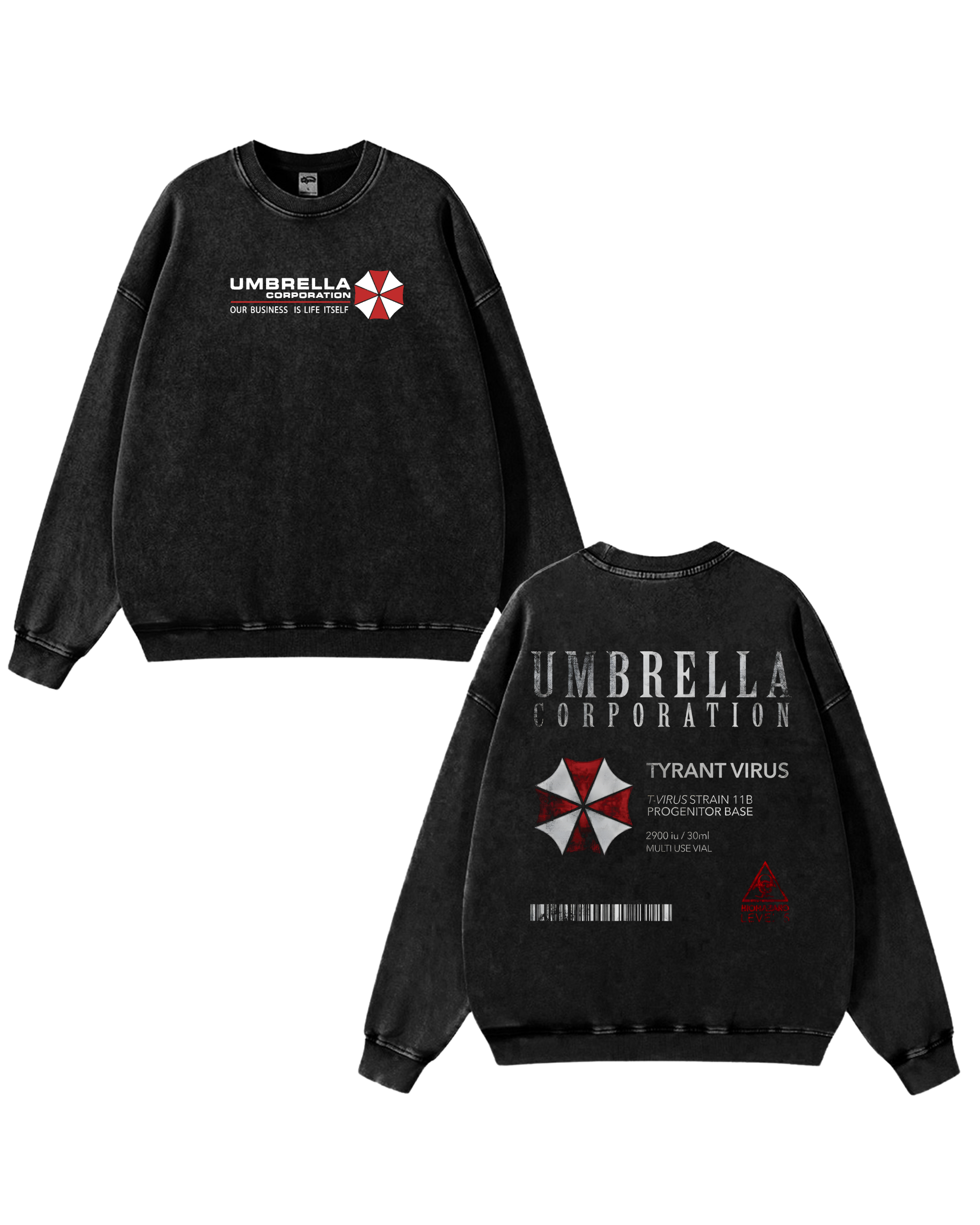 Resident Evil Umbrella Corporation Wash Sweatshirt Graphic Gaming Streetwear