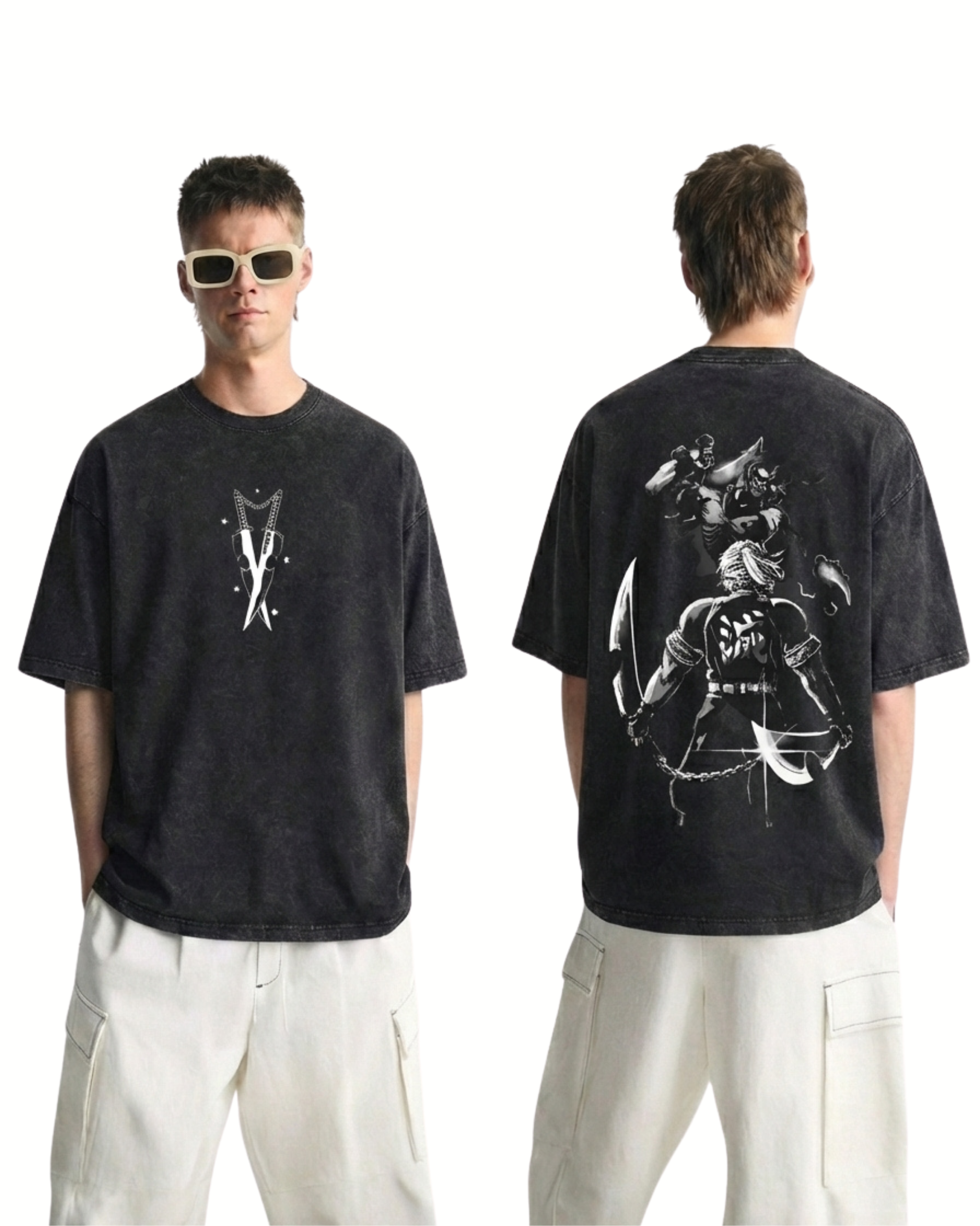 Uzui Tengen Demon Slayer Anime Retro Washed Cotton Graphic Tee