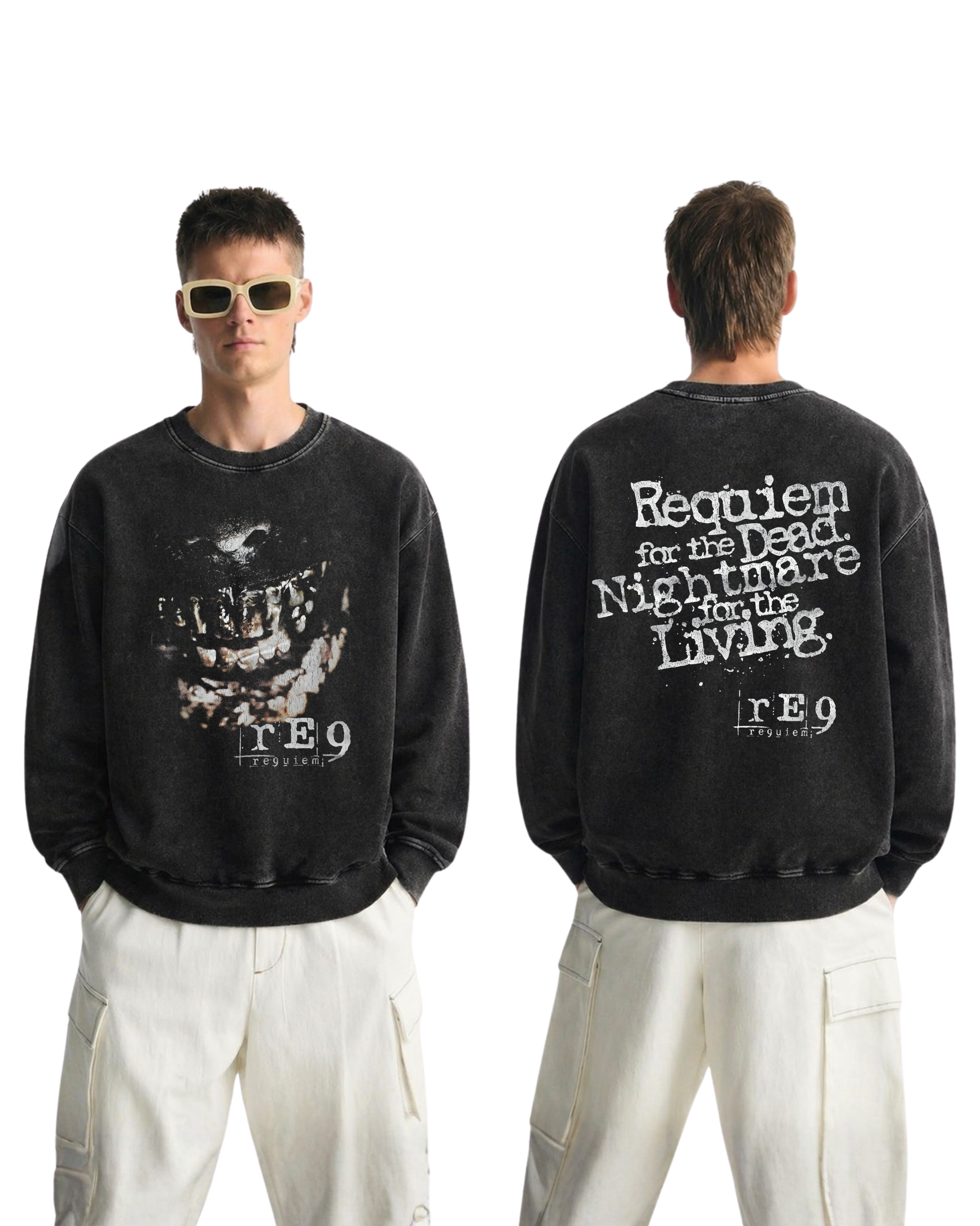 Resident Evil Requiem v2 Wash Sweatshirt Graphic Gaming Streetwear