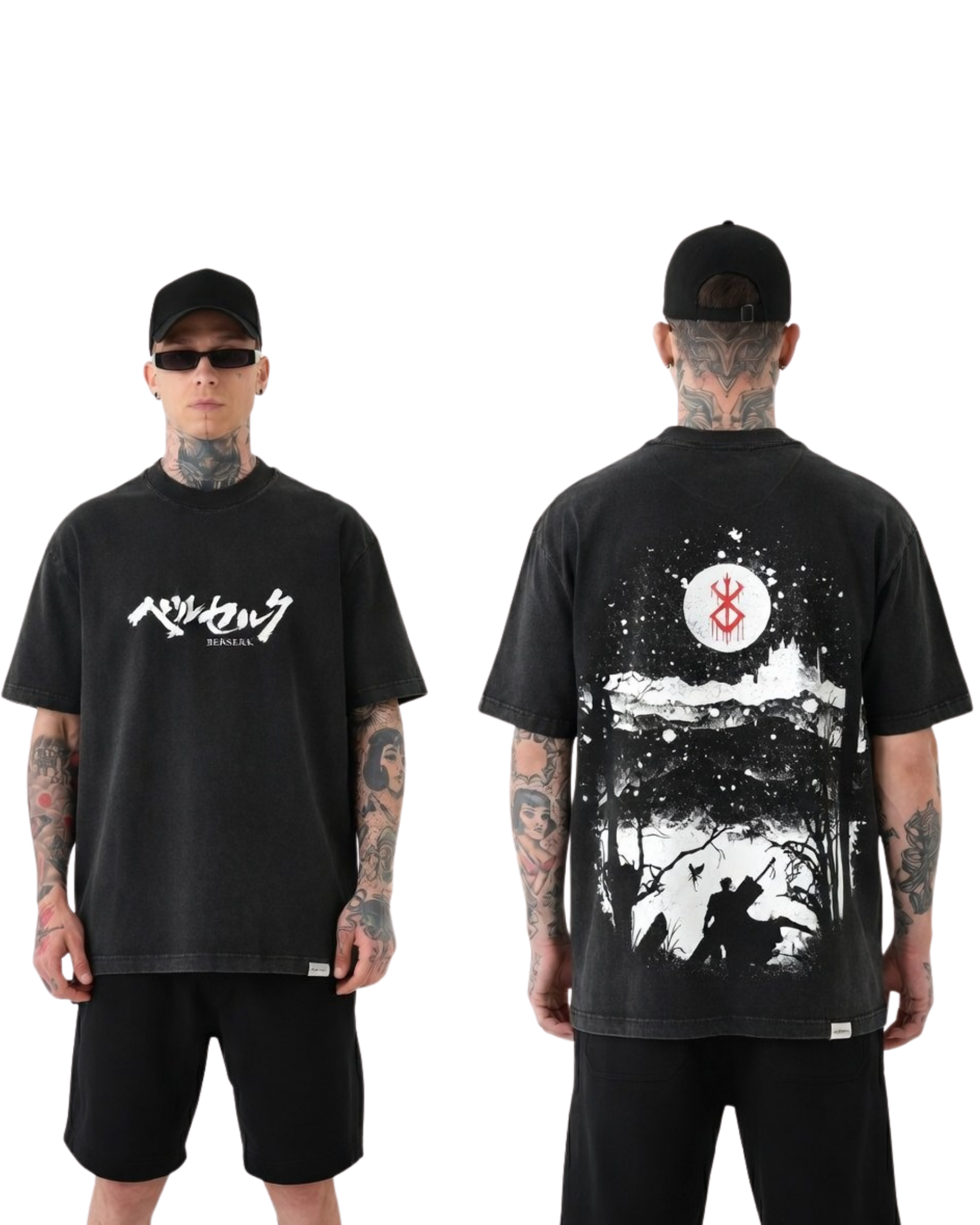 Guts Anime Berserk Washed Cotton Graphic Tee