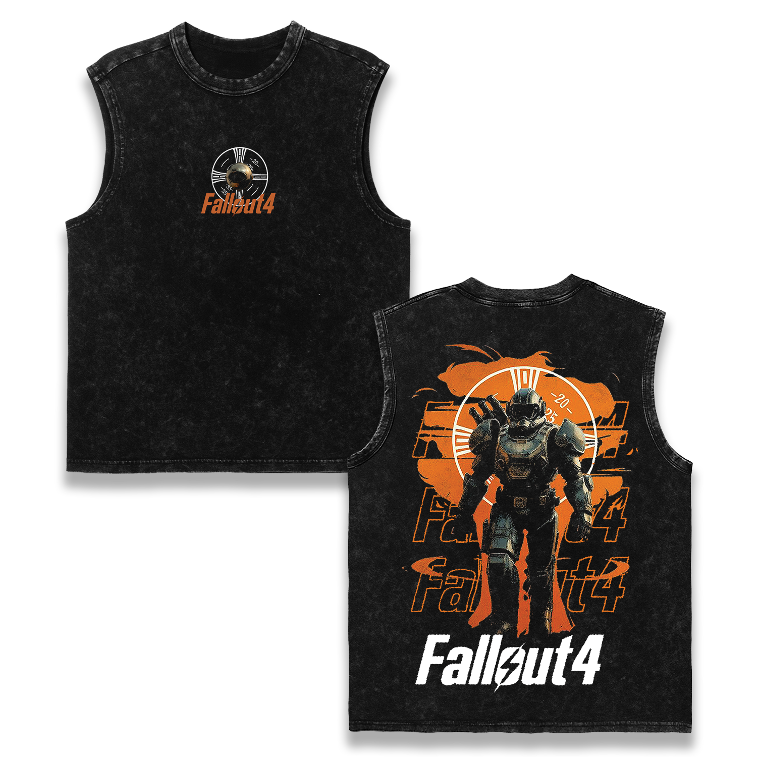 Power Armor Fallout 4 Wash Tank Top Game Graphic Cotton Streetwear