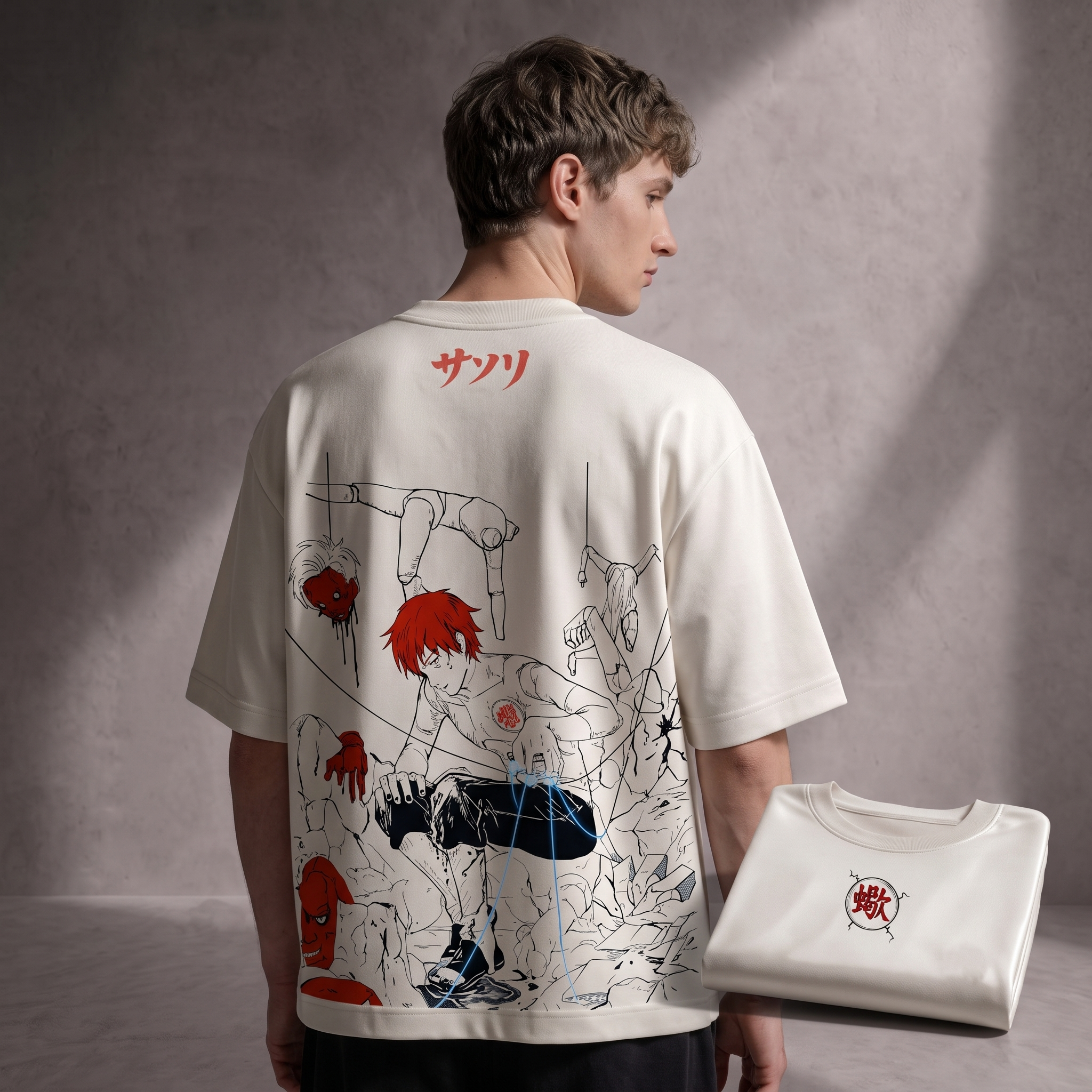 Sasori Inspired Oversized Graphic T-Shirt Anime Streetwear
