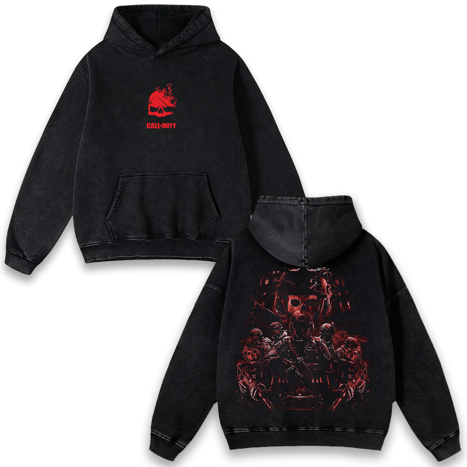 Simon Ghost Riley Call of Duty Wash Hoodie Graphic Game Streetwear v2