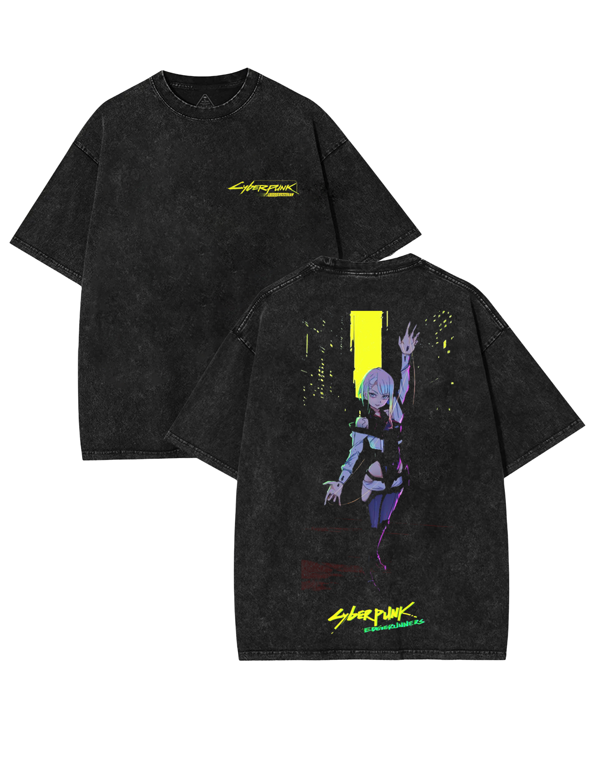 Lucy Anime Cyberpunk Edgerunners Washed Cotton Graphic Tee