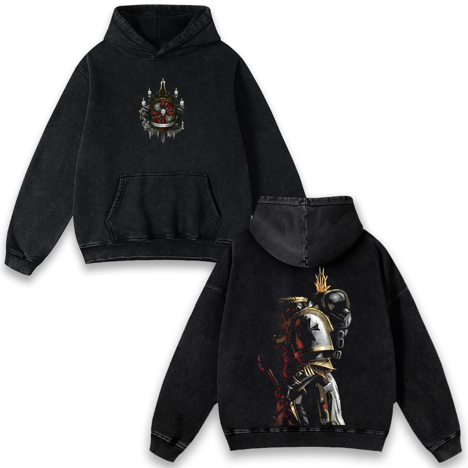 WARHAMMER 40K Emperor's Champion Wash Hoodie Game Graphic Streetwear