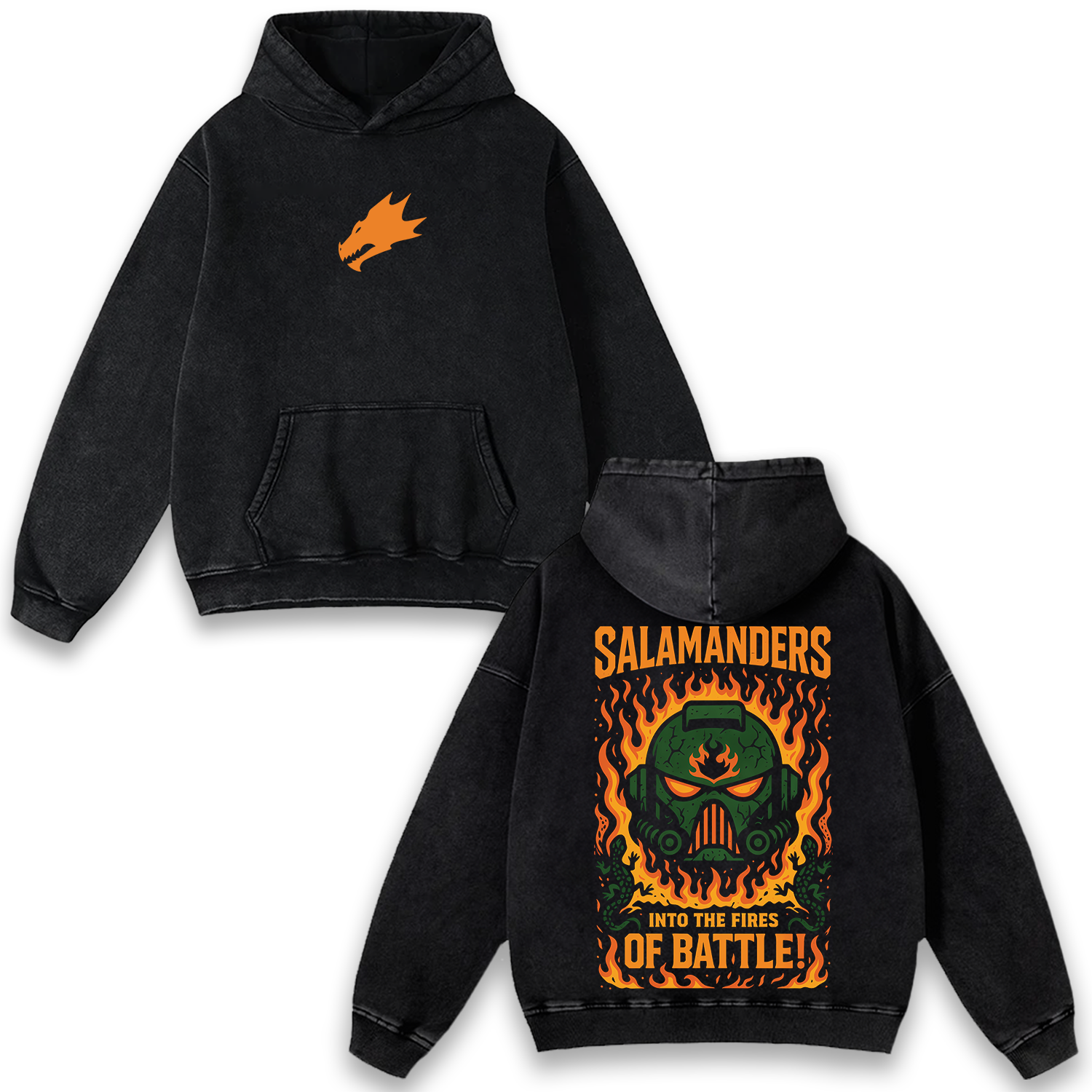 Warhammer 40K Salamanders Wash Hoodie Game Graphic Streetwear