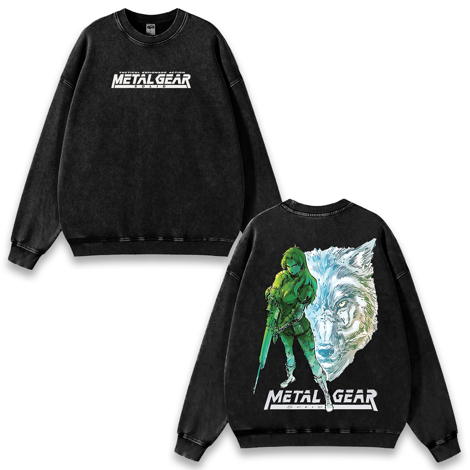 Metal Gear Solid Sniper Wolf Wash Sweatshirt Game Graphic Streetwear