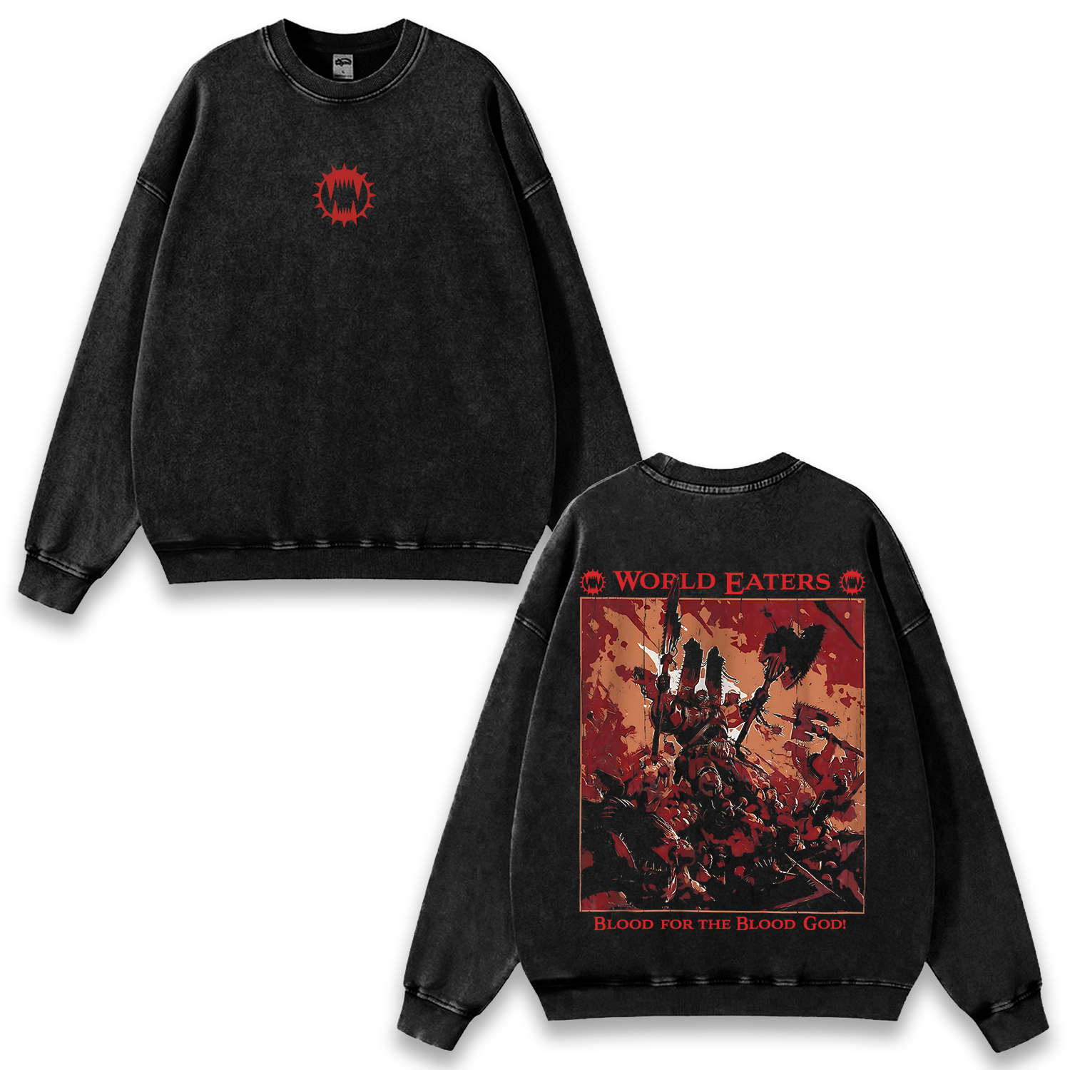 Warhammer 40k World Eaters Wash Sweatshirt Game Graphic Streetwear