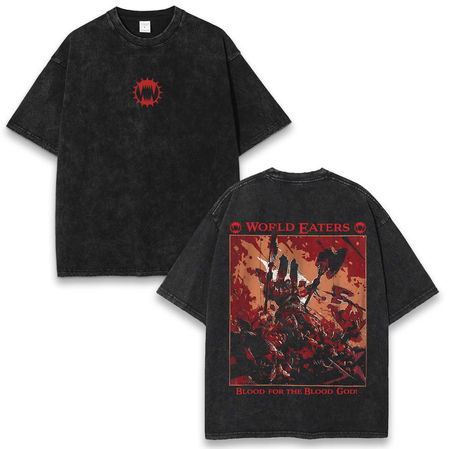 Warhammer 40k World Eaters Wash T-Shirt Game Graphic Streetwear