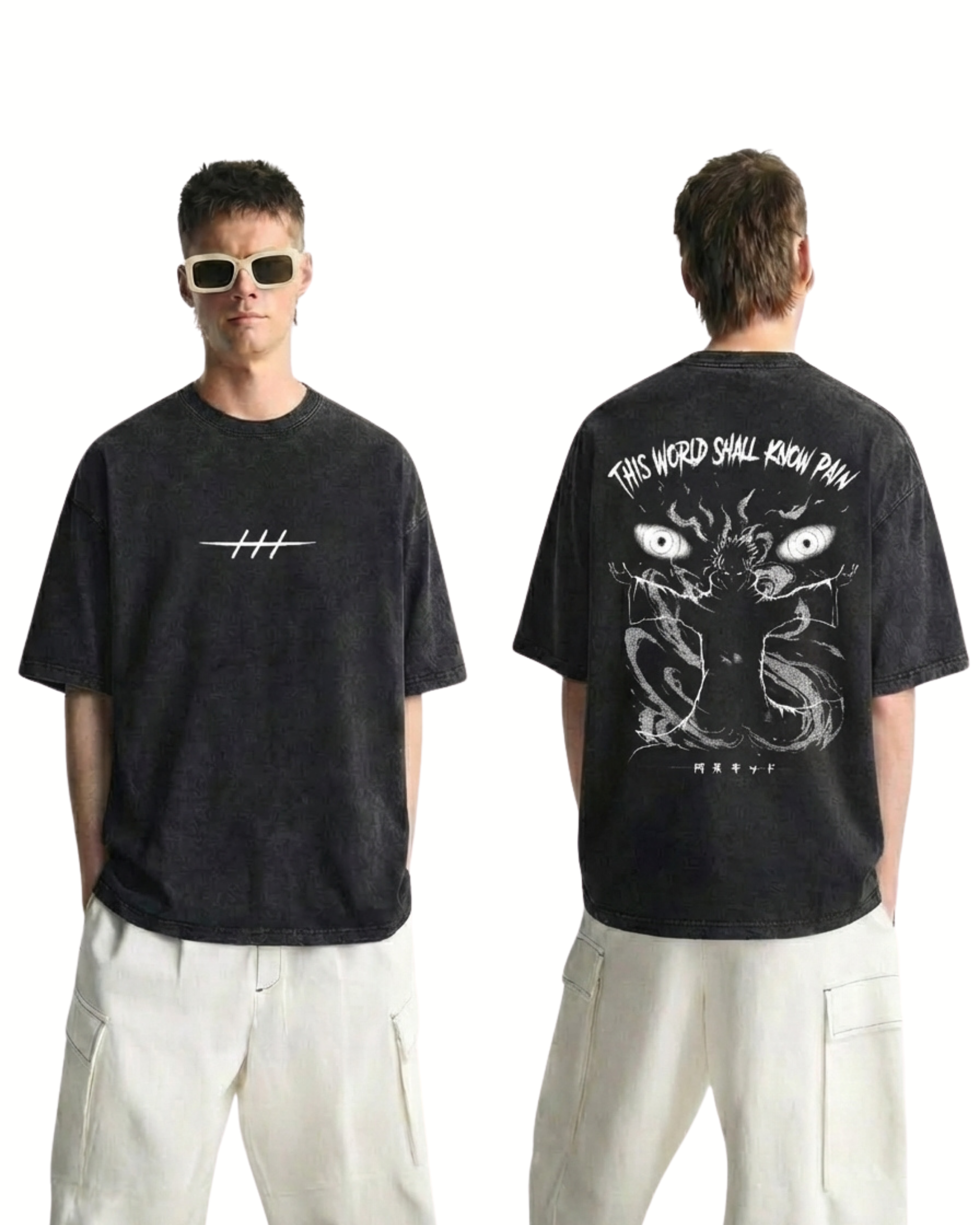 Retro Style Pain Nagato v2 Anime Naruto Washed Cotton Graphic Tee