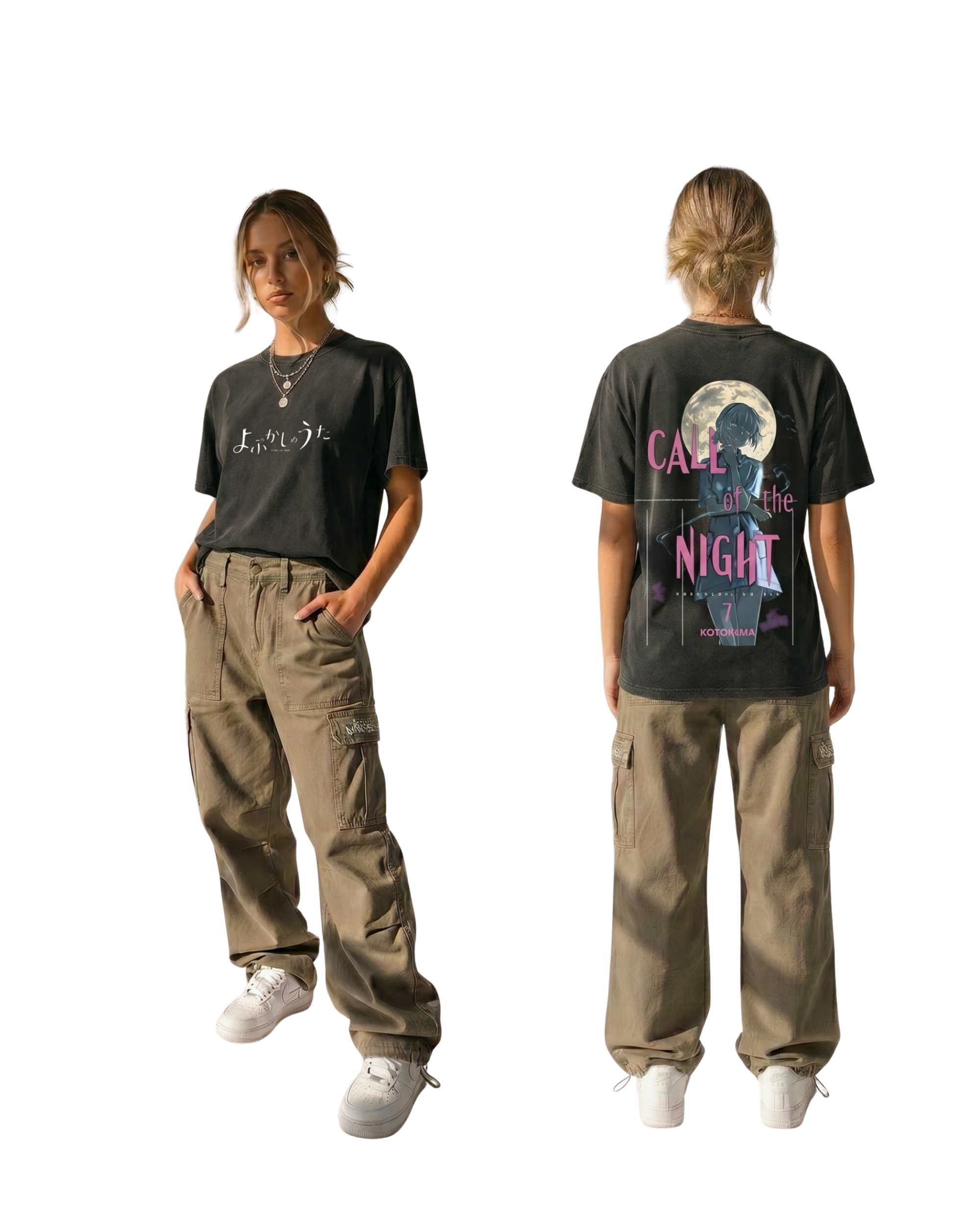 Nazuna Nanakusa v2 Anime Call of the Night Washed Cotton Graphic Tee