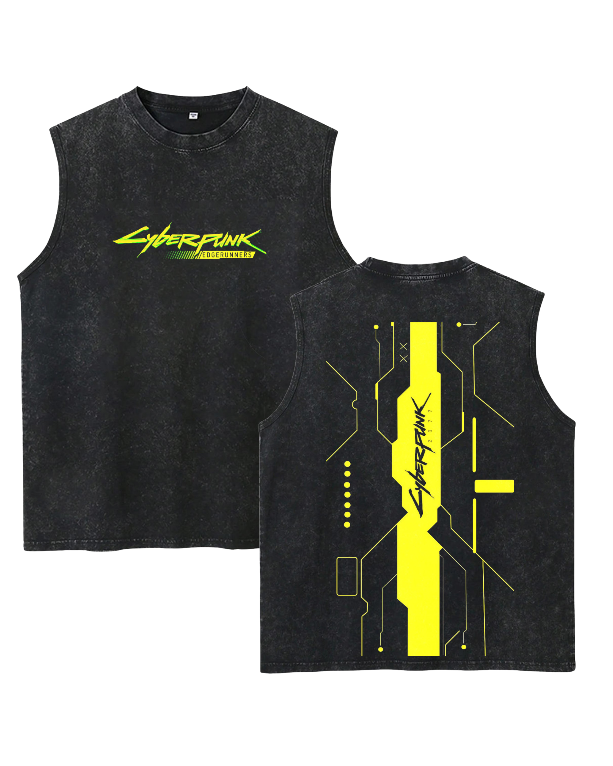 Cyberpunk Edgerunners Anime Washed Tanktop Cotton Graphic Game