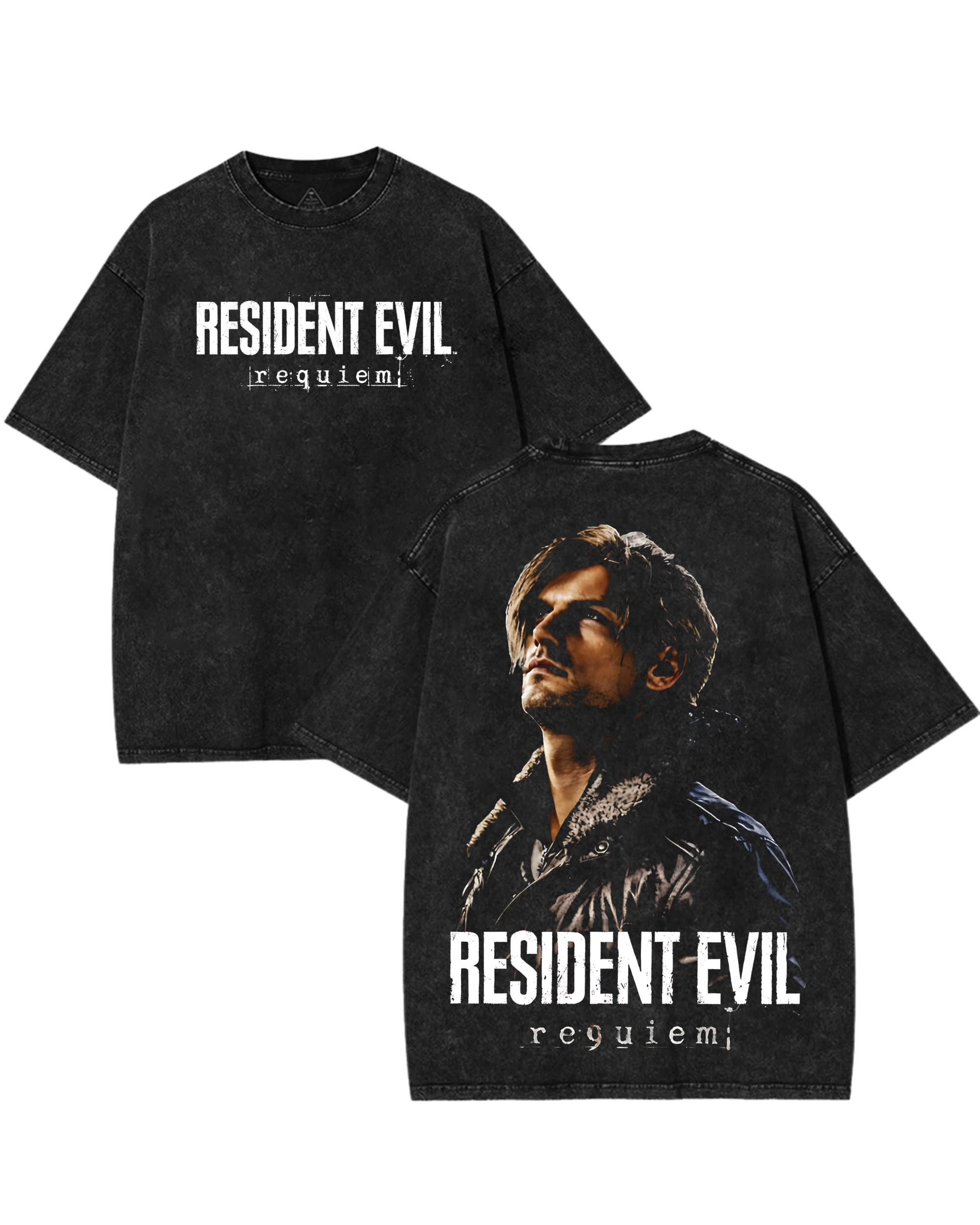 Resident Evil Requiem Leon S. Kennedy Wash T-Shirt Graphic Gaming Streetwear