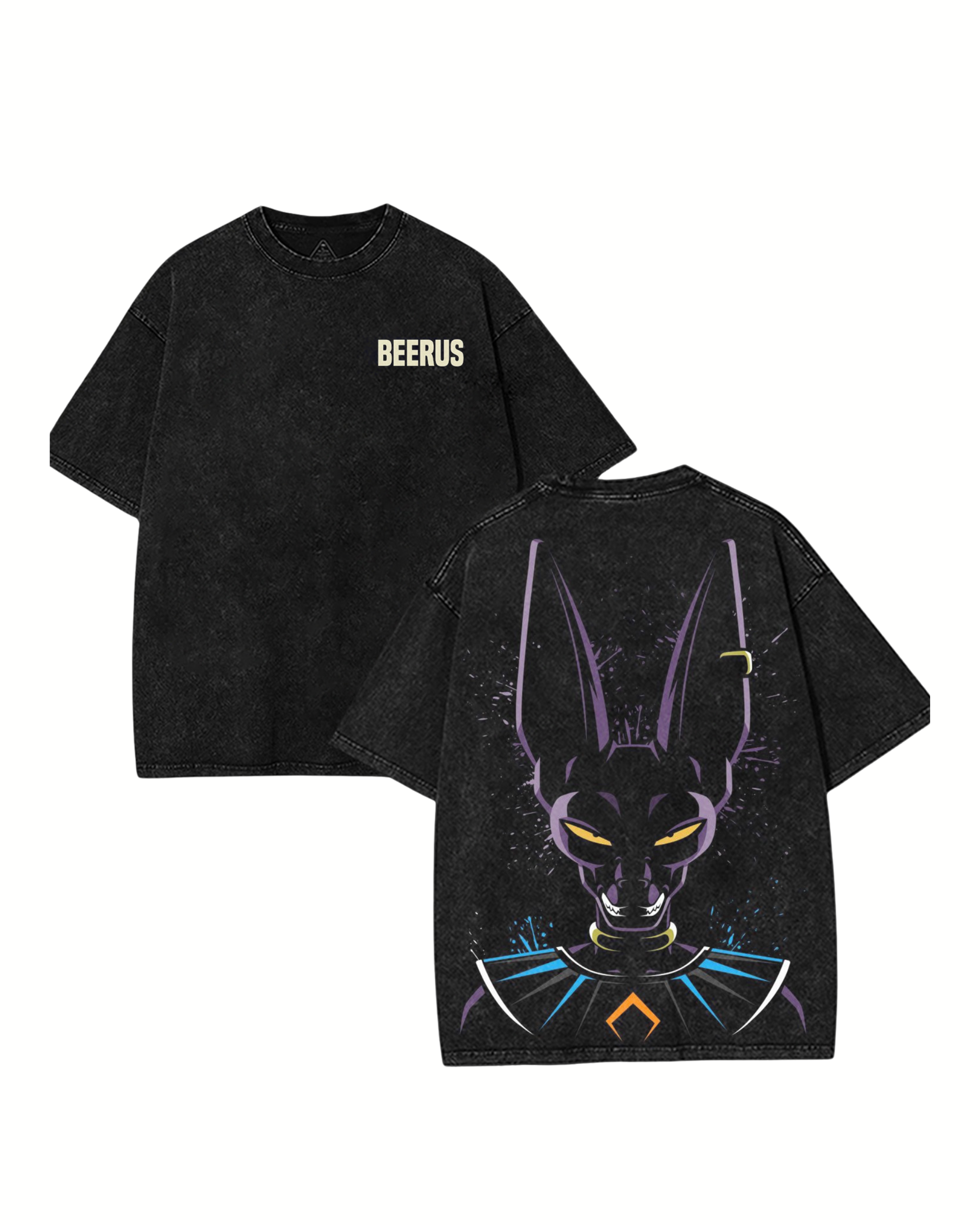 Beerus Dragon Ball Z Anime Retro Washed Cotton Graphic Tee