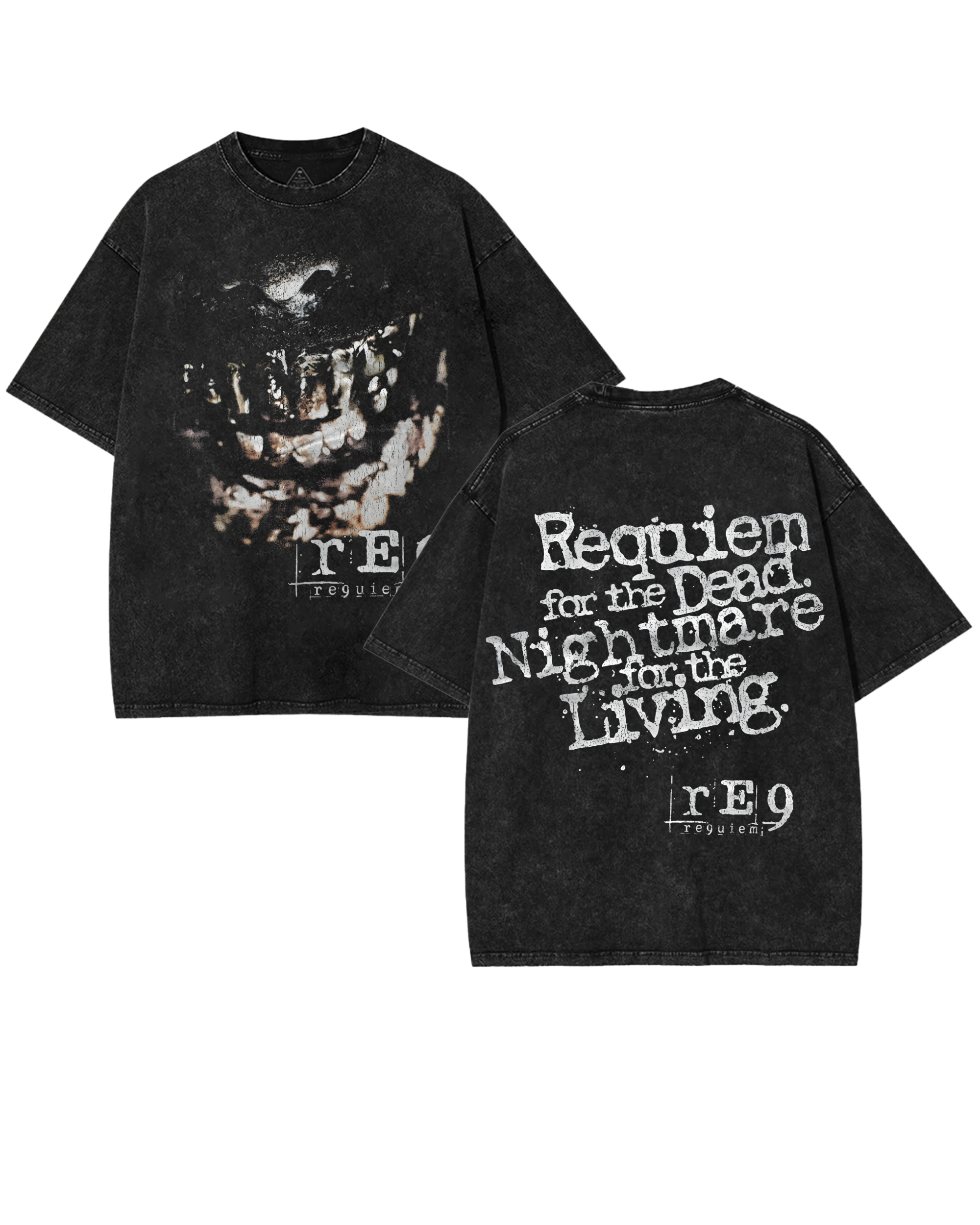 Resident Evil Requiem v2 Wash T-Shirt Vintage Graphic Gaming Streetwear
