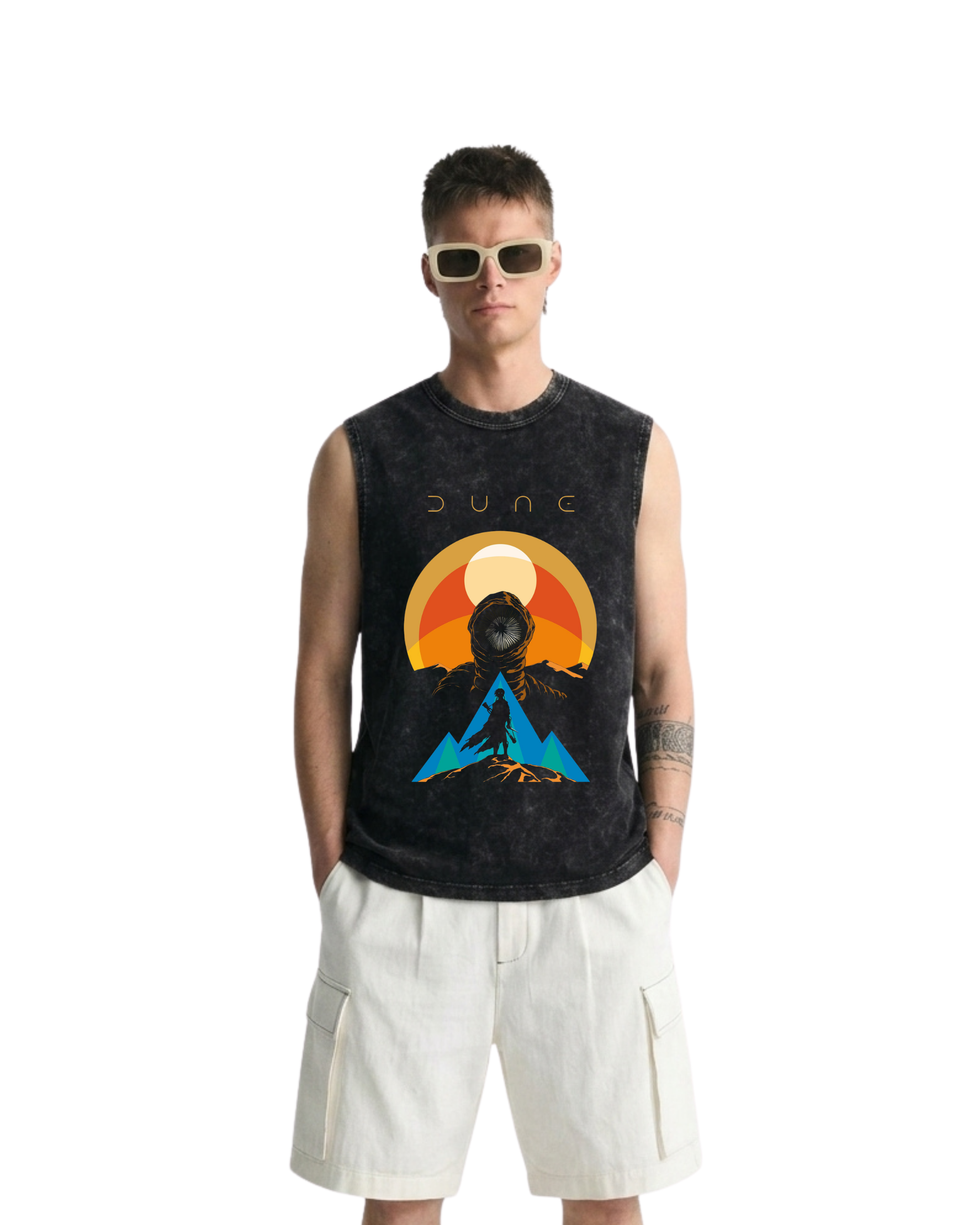 Dune v2 Movie  Retro Washed Tanktop Cotton Graphic