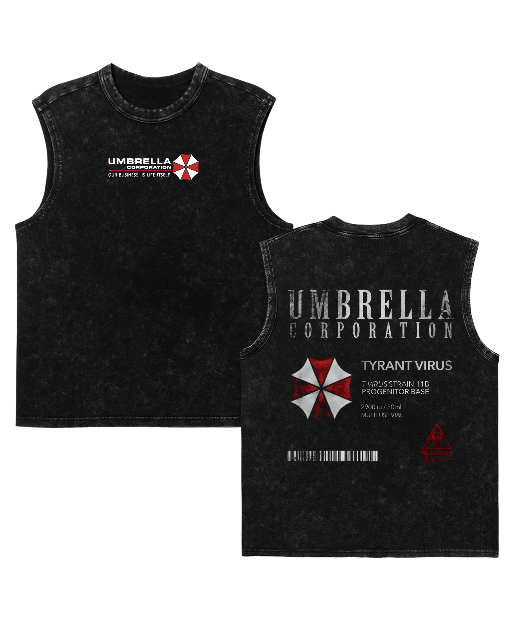 Resident Evil Umbrella Corporation Wash Tank Top Graphic Gaming Streetwear