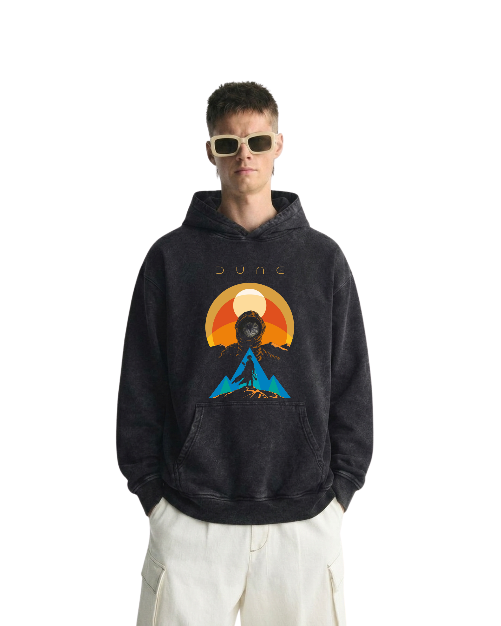 Dune v2 Movie Retro Washed Hoodie Cotton Graphic
