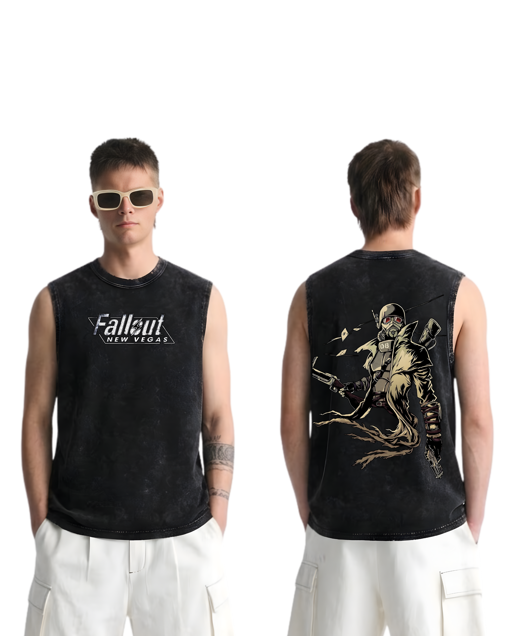 Fallout New Vegas Wash Tank Top Graphic Game Streetwear v2