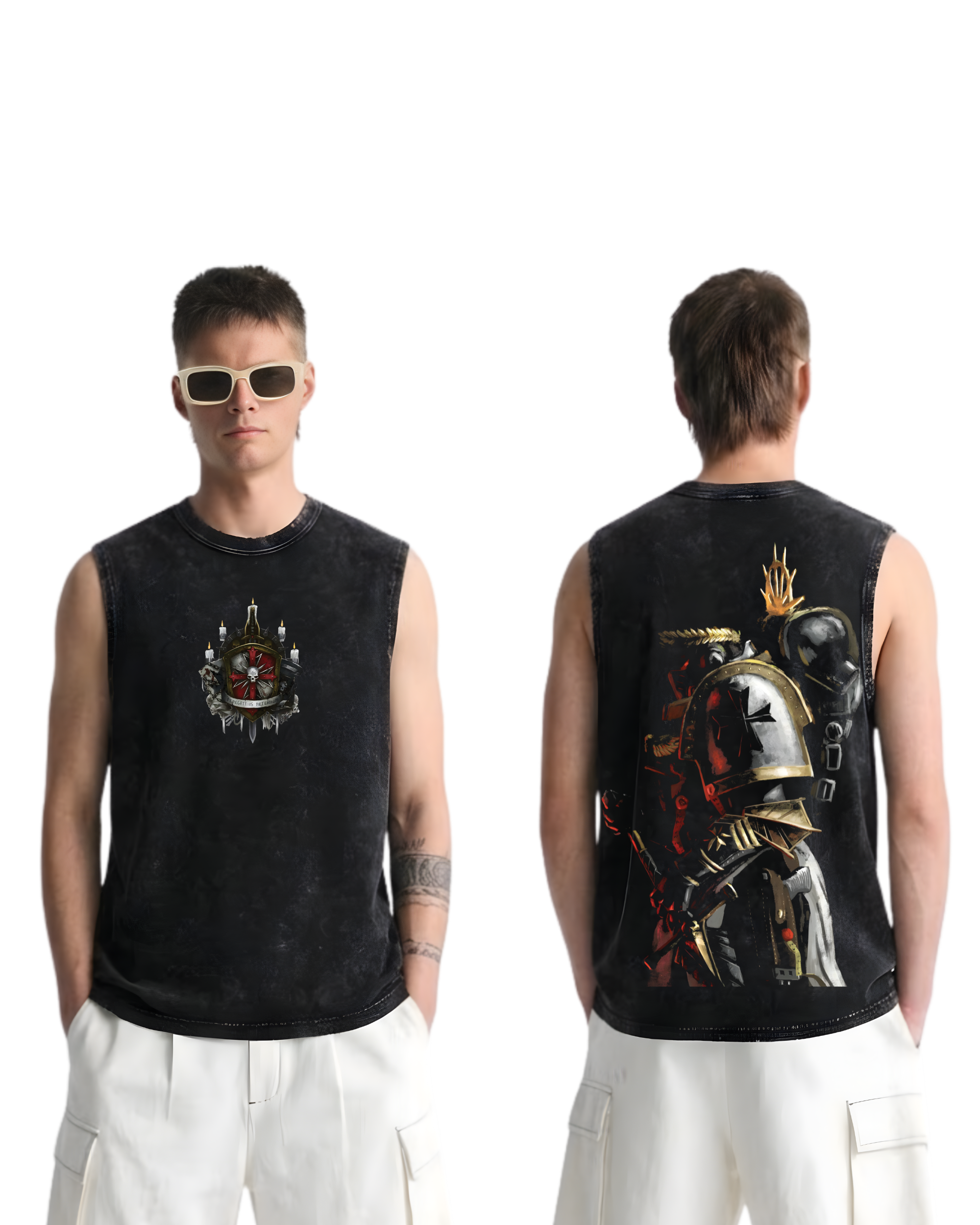 WARHAMMER 40K Emperor's Champion Wash Tank Top Game Graphic Streetwear